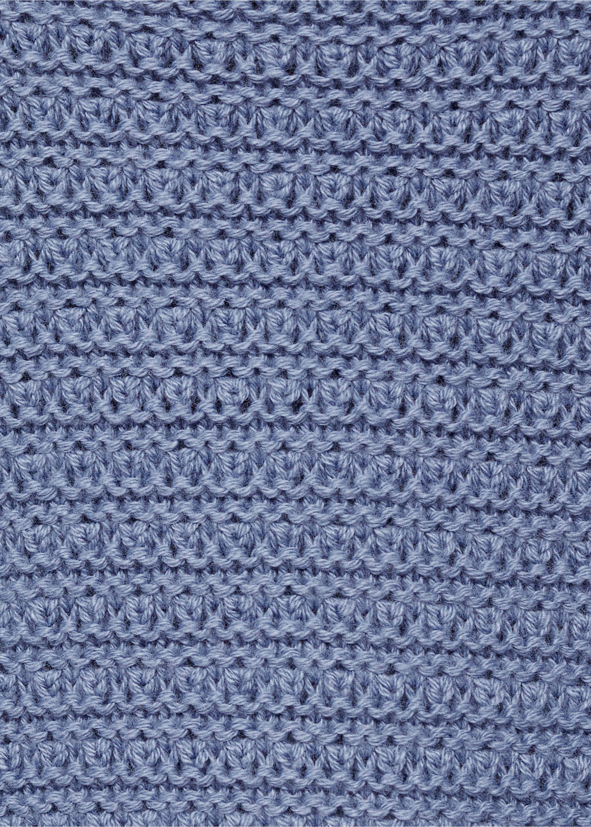 Short-sleeved knitted cotton sweater - Details of the article 0, Blue. Ref: 87054793-00.