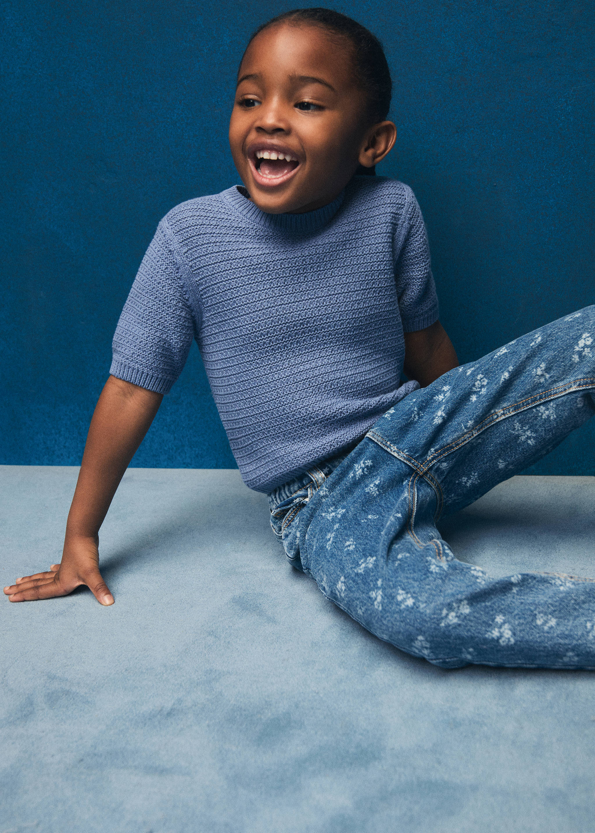 Short-sleeved knitted cotton sweater - Details of the article 5