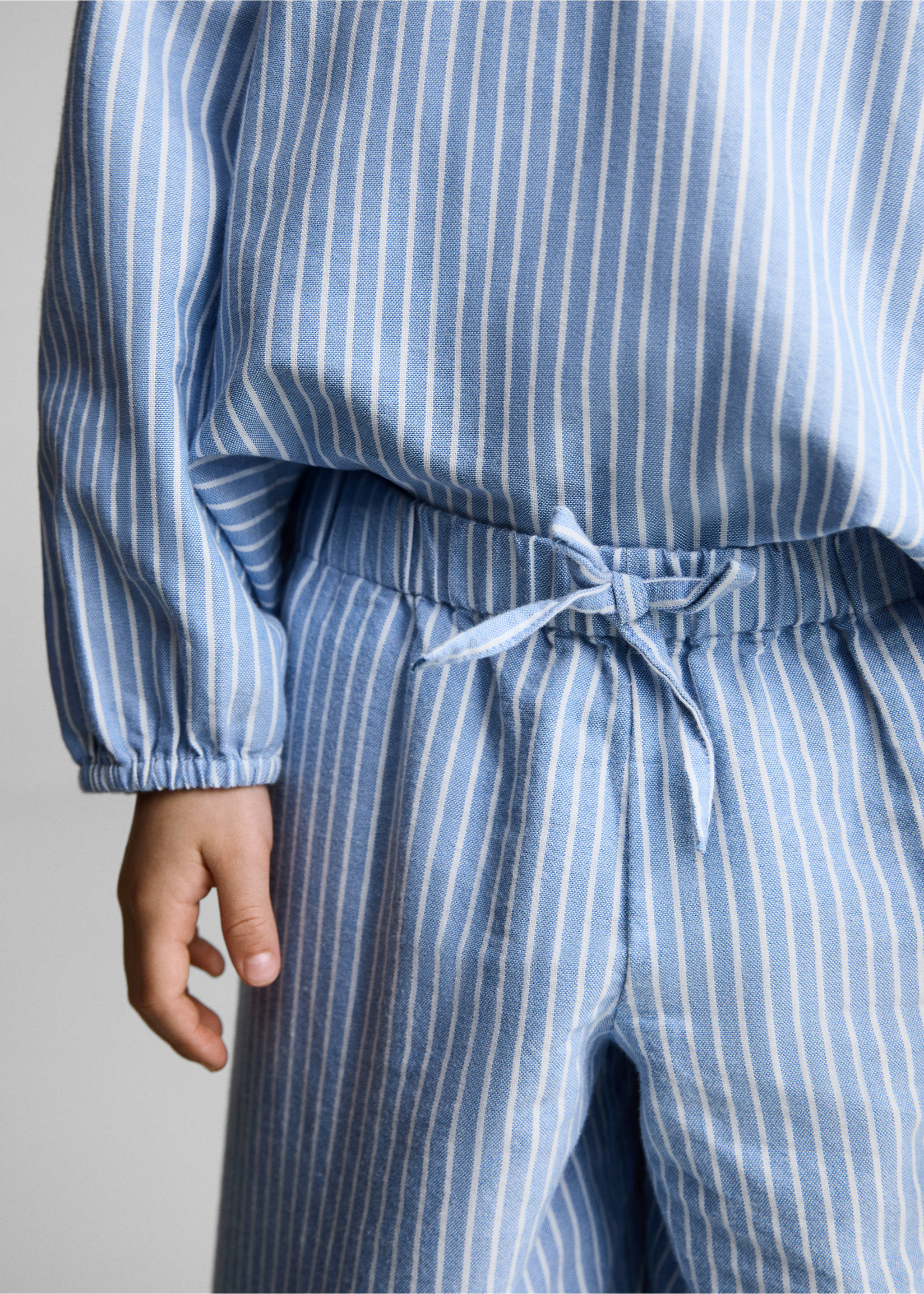 Gestreifte Baumwollhose - Detail des Artikels 6, Indigoblau. Ref: 87054795-00.