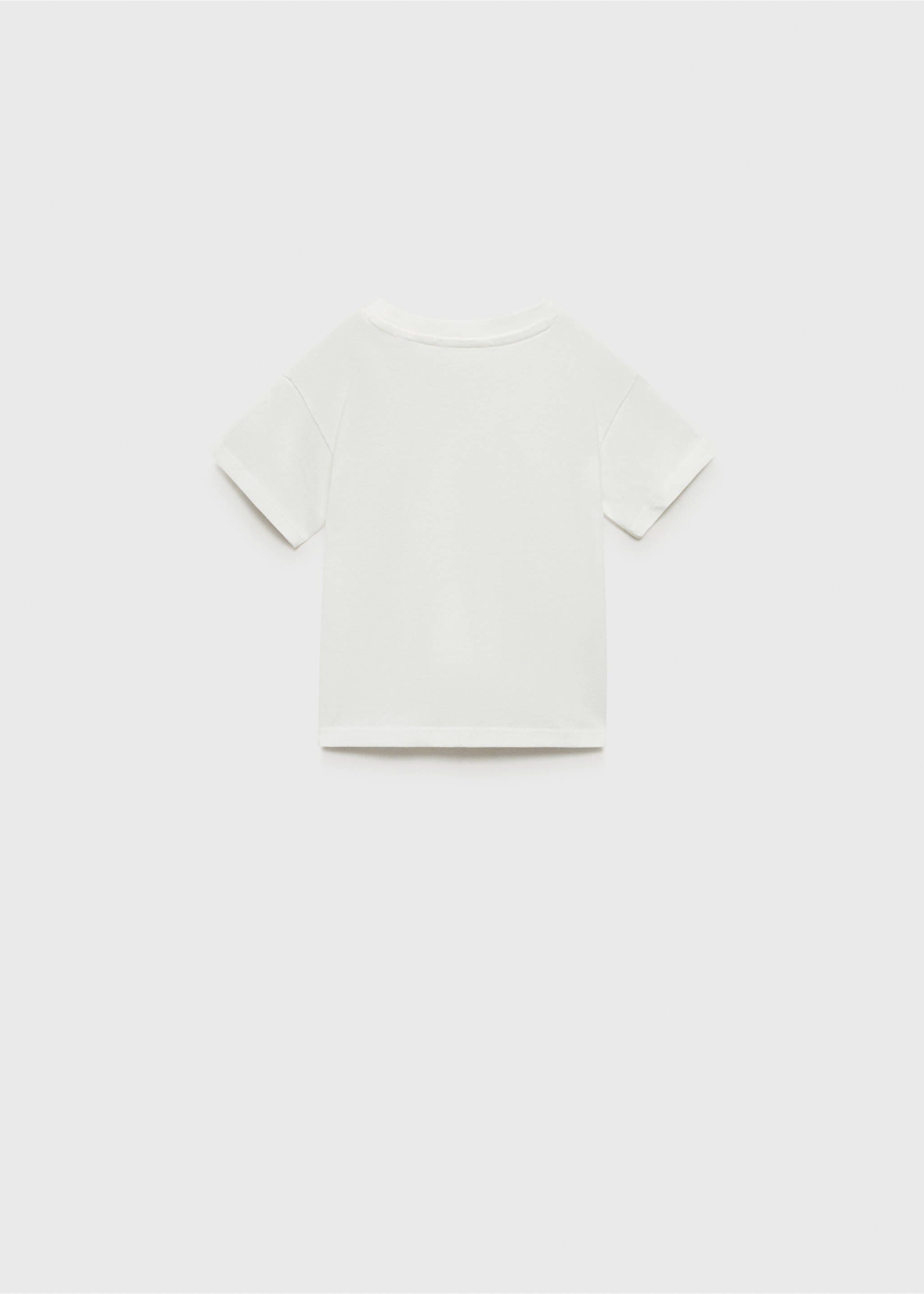 T-Shirt mit aufgesetzter Tasche - Rückseite des Artikels, Cremeweiß. Ref: 87054797-00.