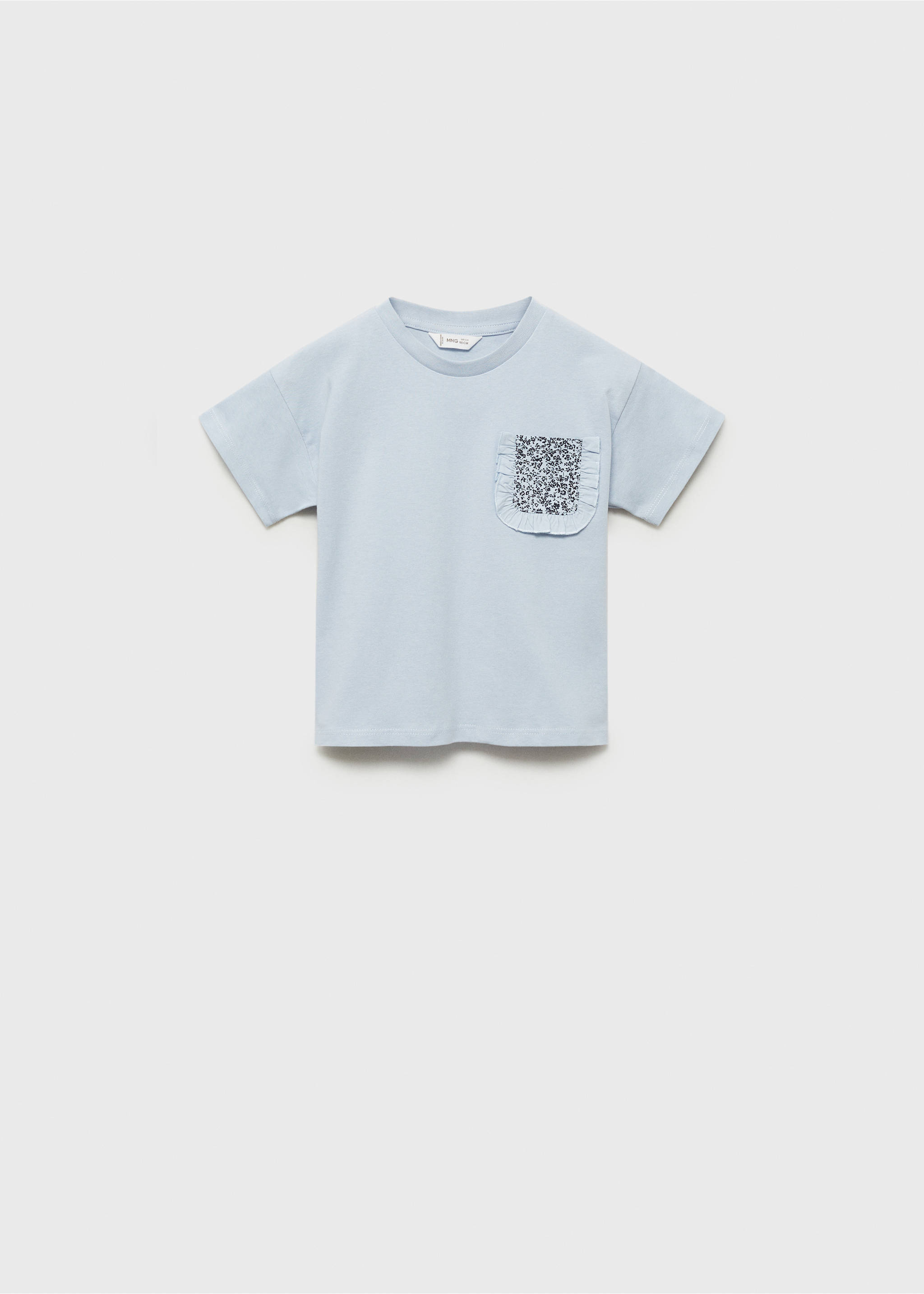 T-Shirt mit aufgesetzter Tasche - Artikel ohne Model, Himmelblau. Ref: 87054797-00.