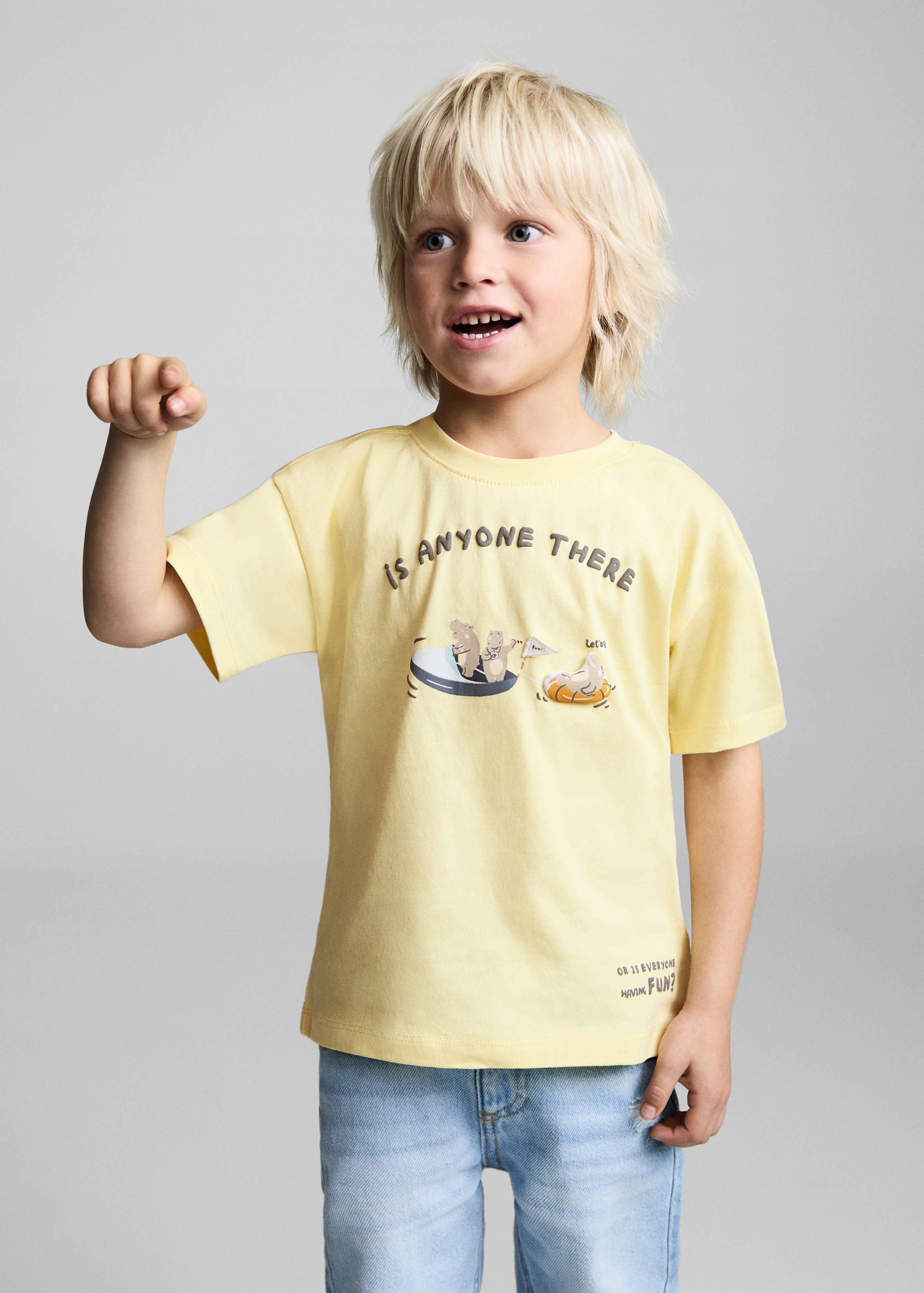 Cotton t-shirt with printed drawing - Medium plane