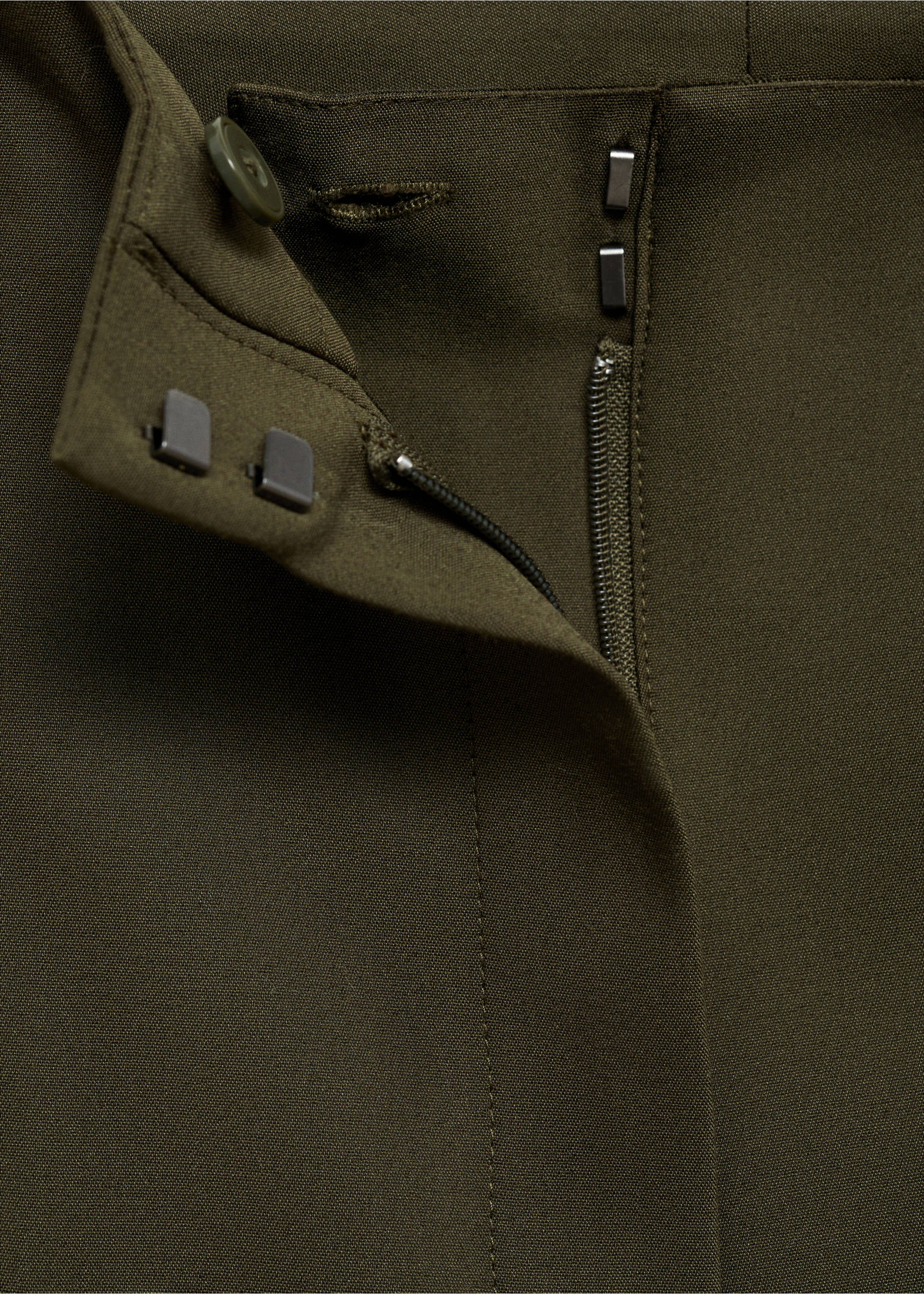 Straight trousers with jewel buttons - Details of the article 0, Khaki. Ref: 87054801-00.