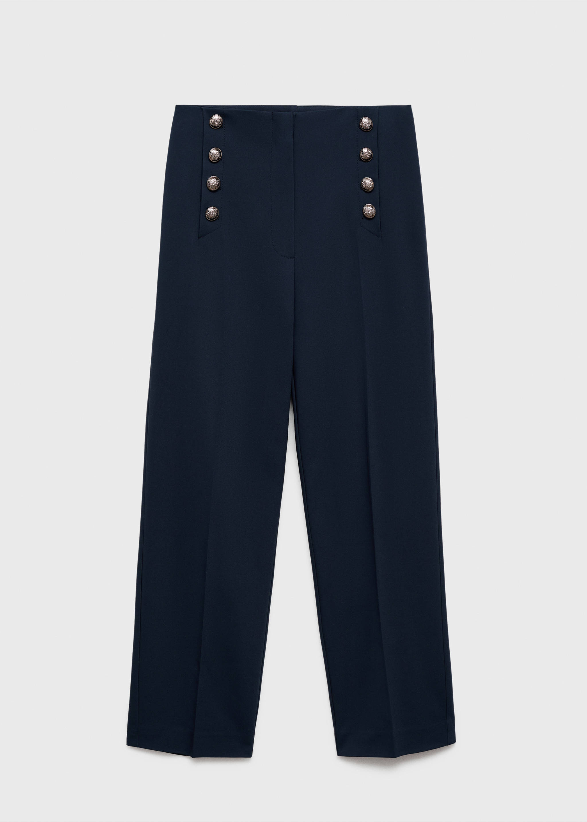 Straight trousers with jewel buttons - Article without model, Dark Navy. Ref: 87054801-00.