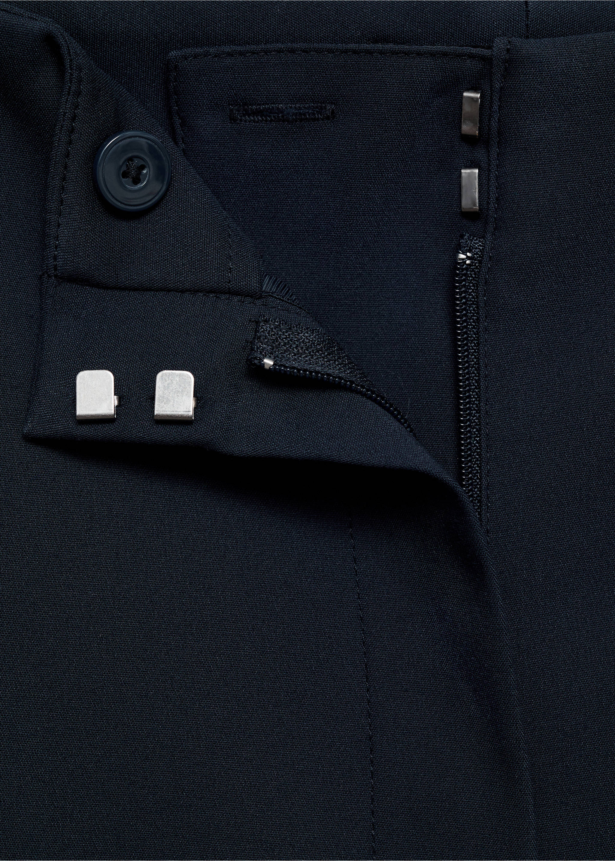 Straight trousers with jewel buttons - Details of the article 0, Dark Navy. Ref: 87054801-00.