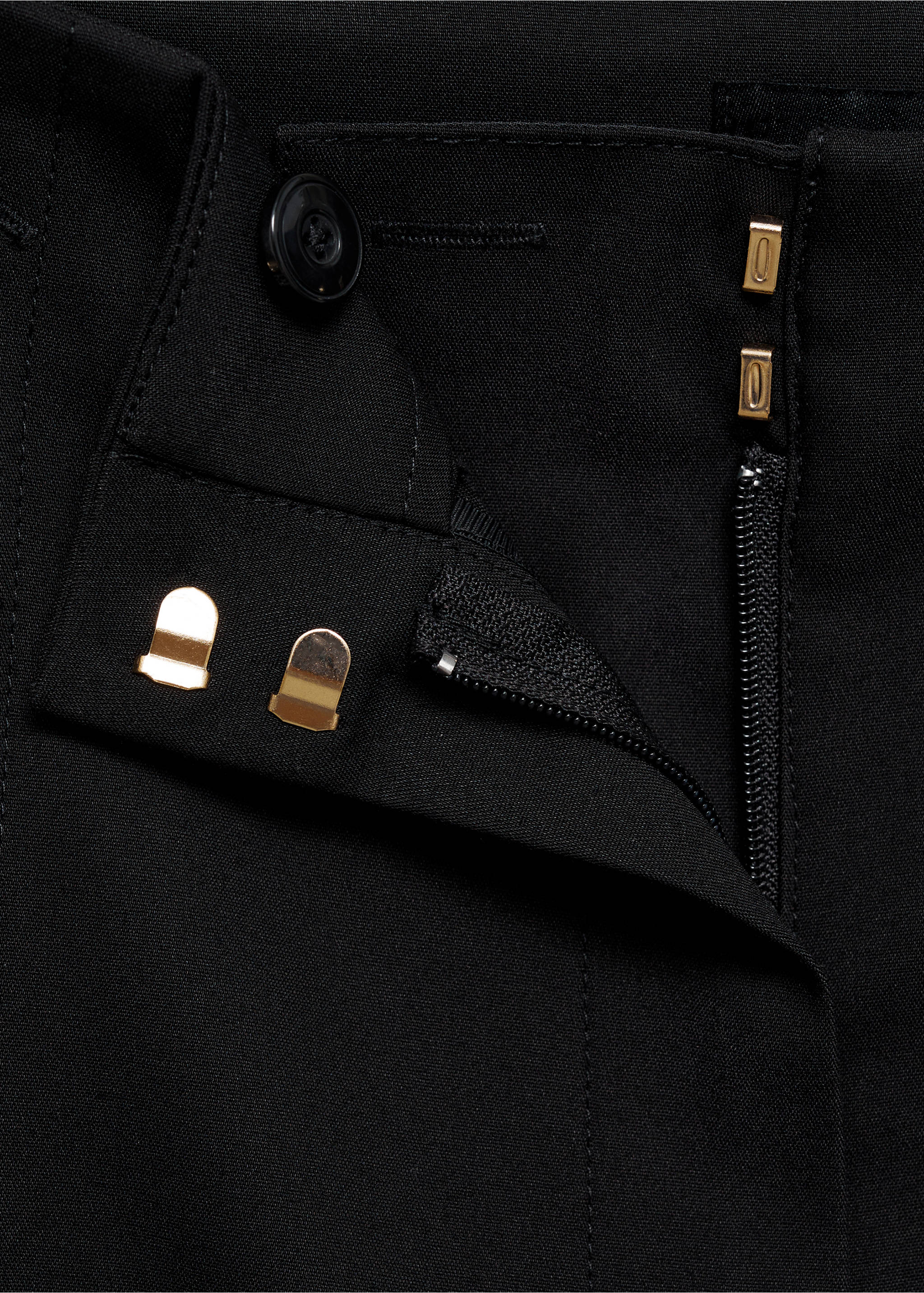 Straight trousers with jewel buttons - Details of the article 8, Black. Ref: 87054801-00.