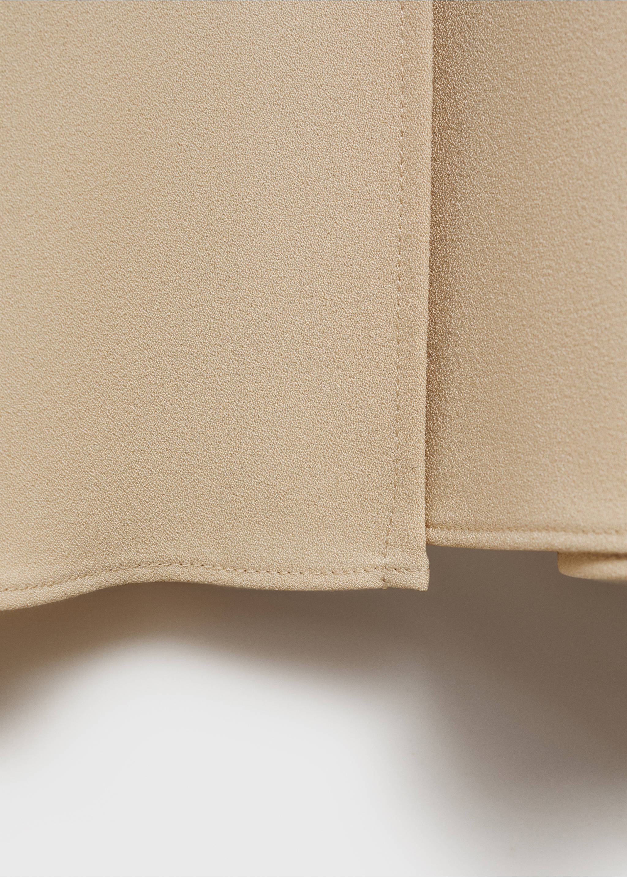 Gürtelkleid aus kombiniertem Stoff - Detail des Artikels 0, Ecru. Ref: 87054803-00.