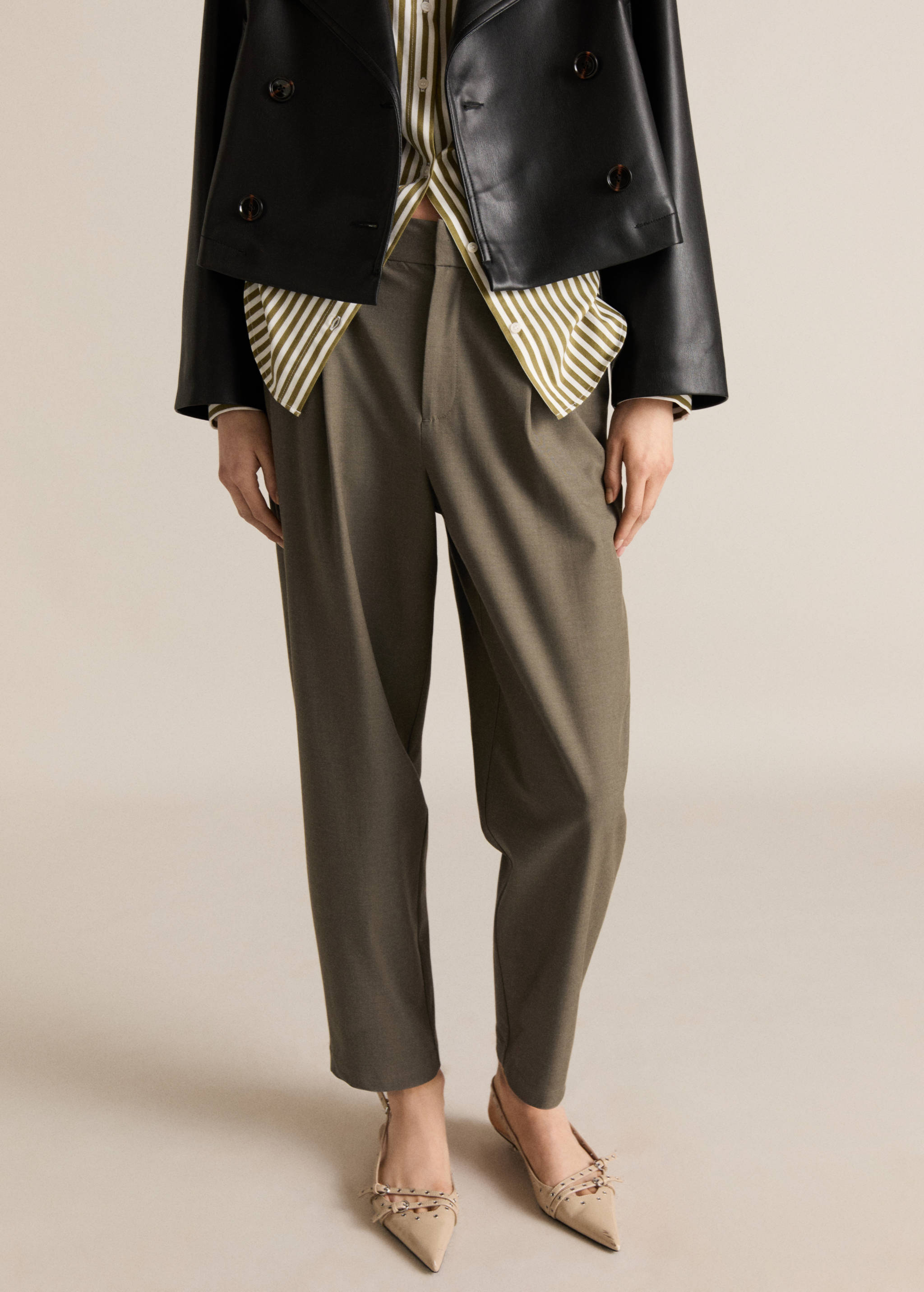 Straight mid-rise trousers - Medium plane