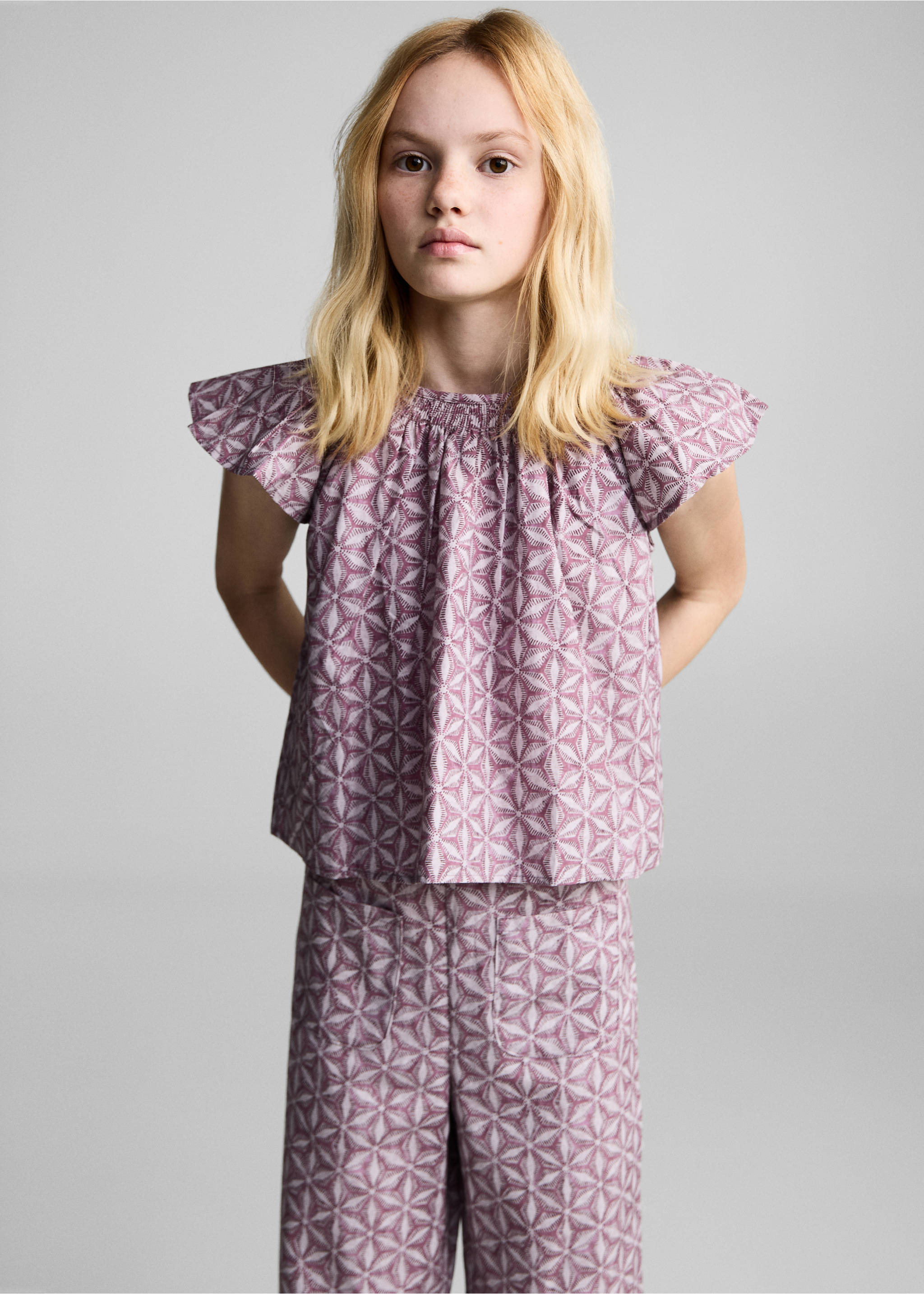 Printed pocket pants - Medium plane, Pink. Ref: 87054807-00.