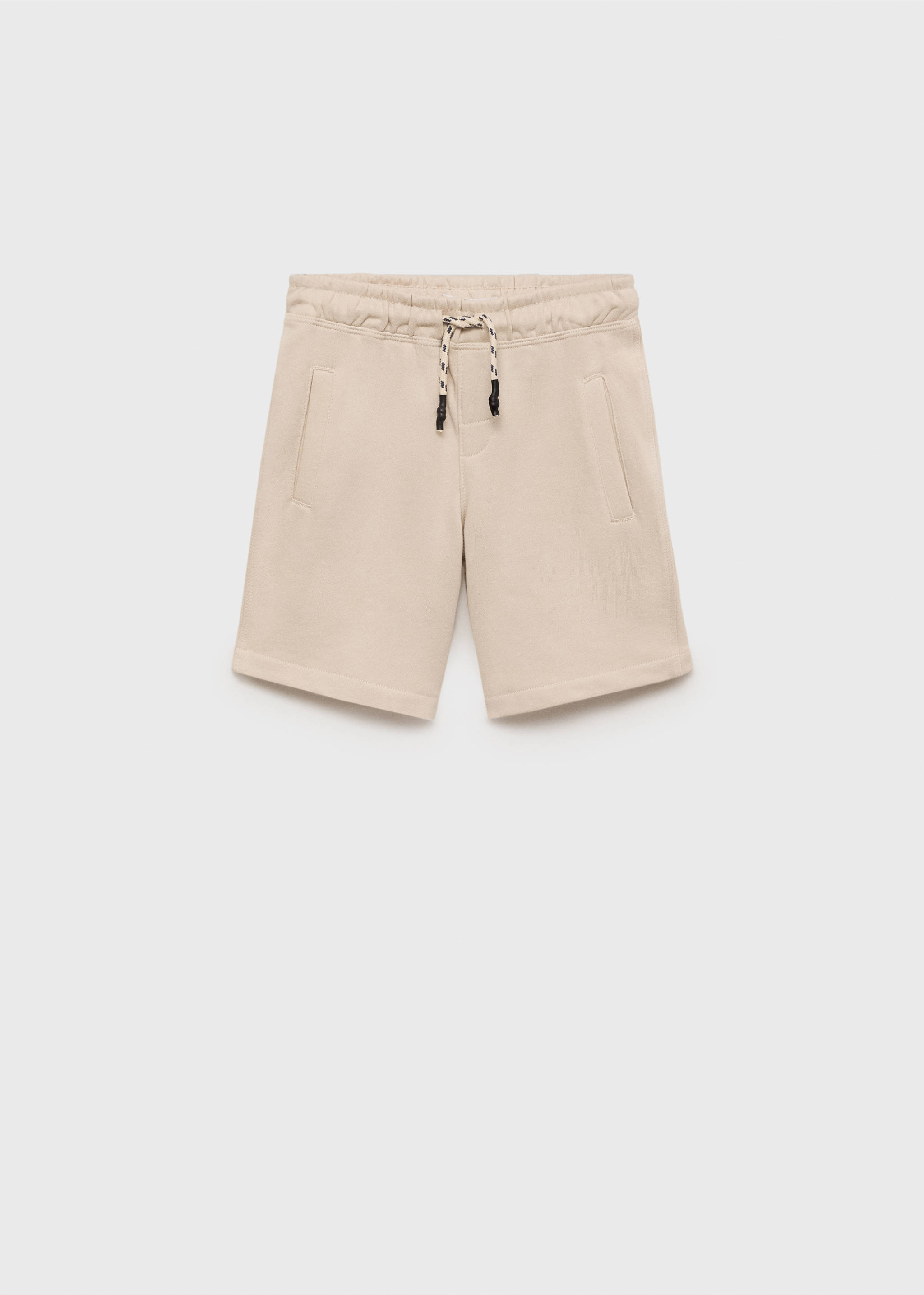 Cotton shorts with drawstring - Article without model, Beige. Ref: 87055143-00.