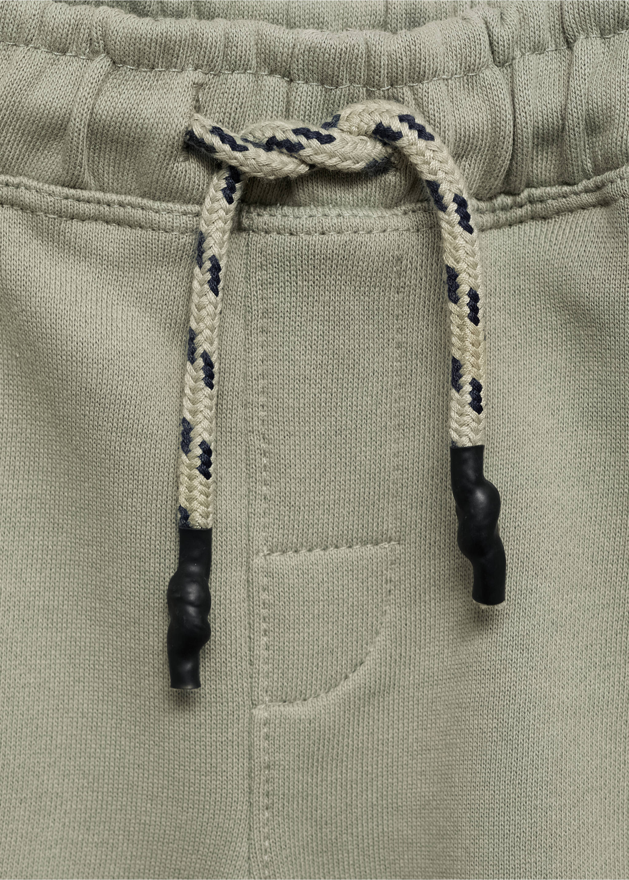 Baumwoll-Bermudashorts mit Kordelzug - Detail des Artikels 8, Khaki. Ref: 87055143-00.