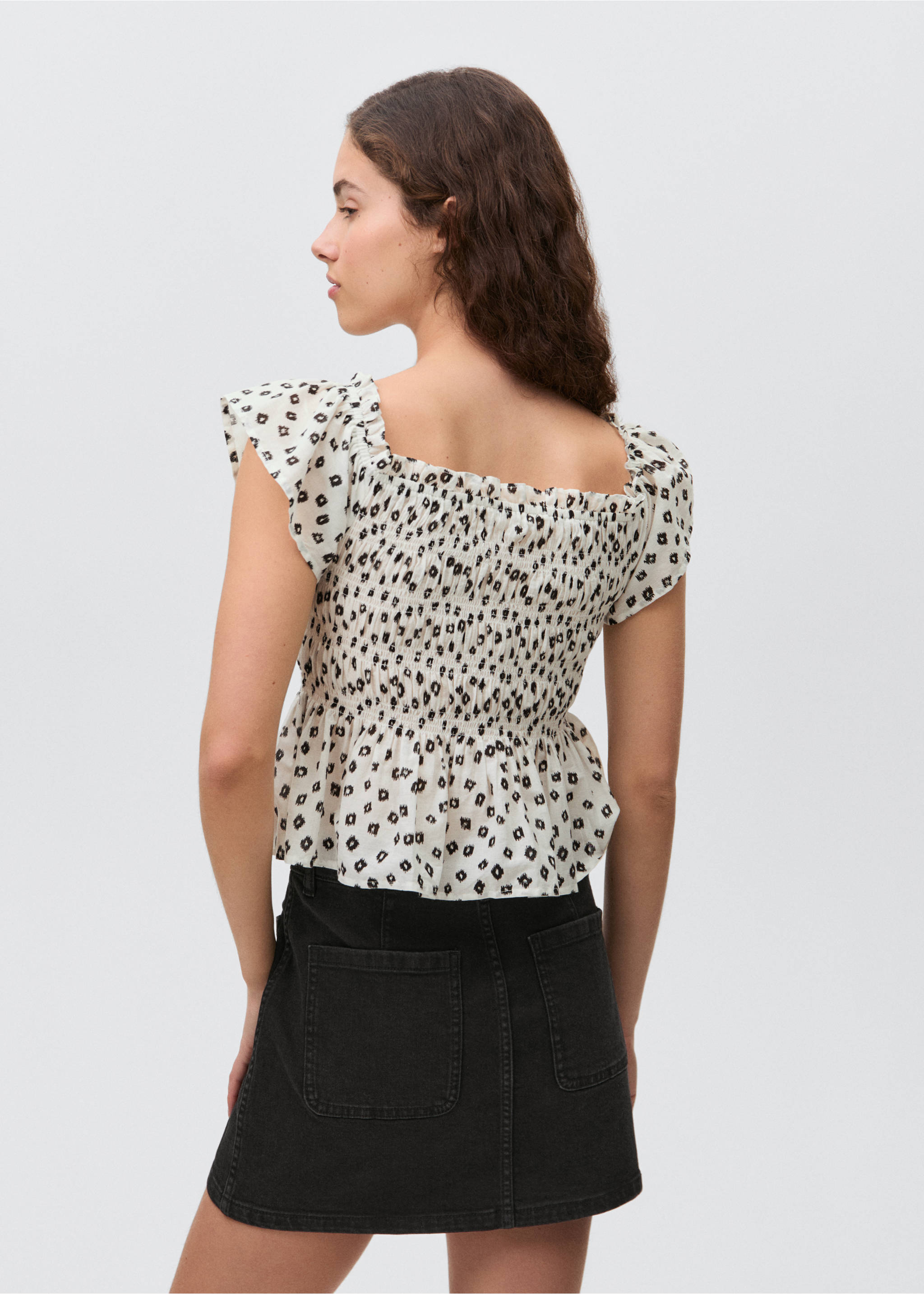 Minifalda vaquera bolsillos - Reverso del artículo, Denim negro. Ref: 87055725-00.