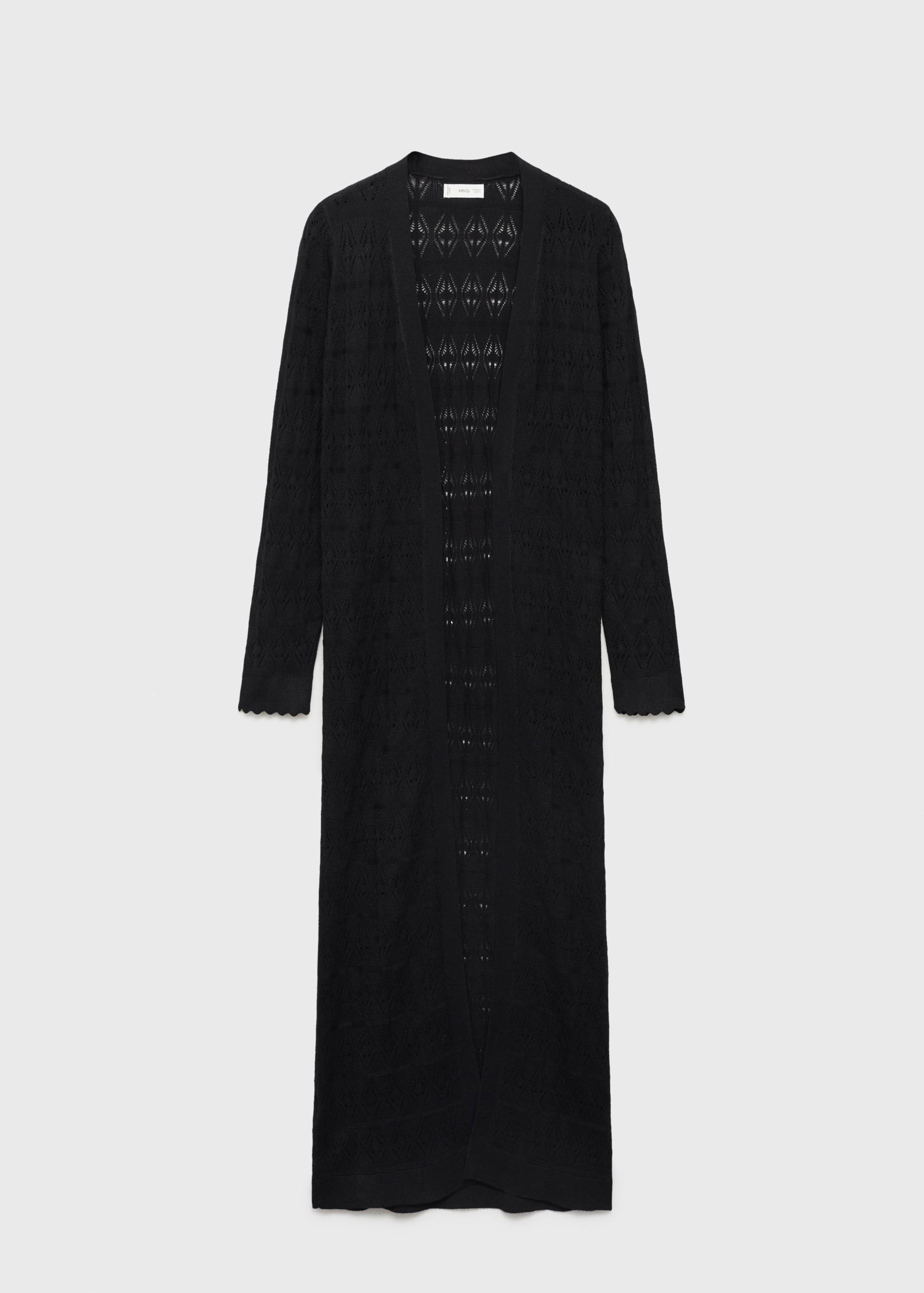 Long openwork knitted cardigan - Article without model