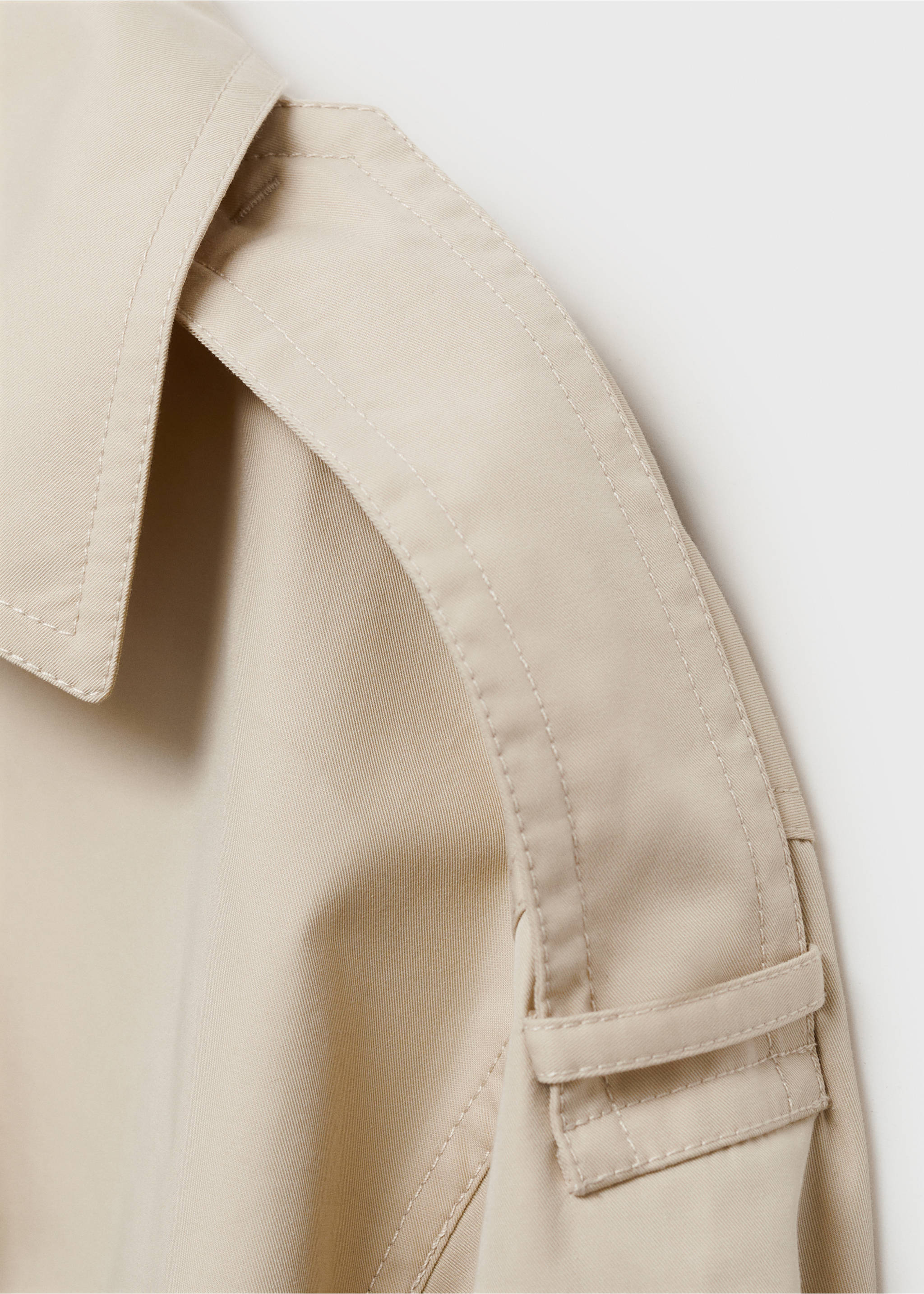 Double-breasted cropped trench coat - Details of the article 0, Light/Pastel Grey. Ref: 87055735-00.
