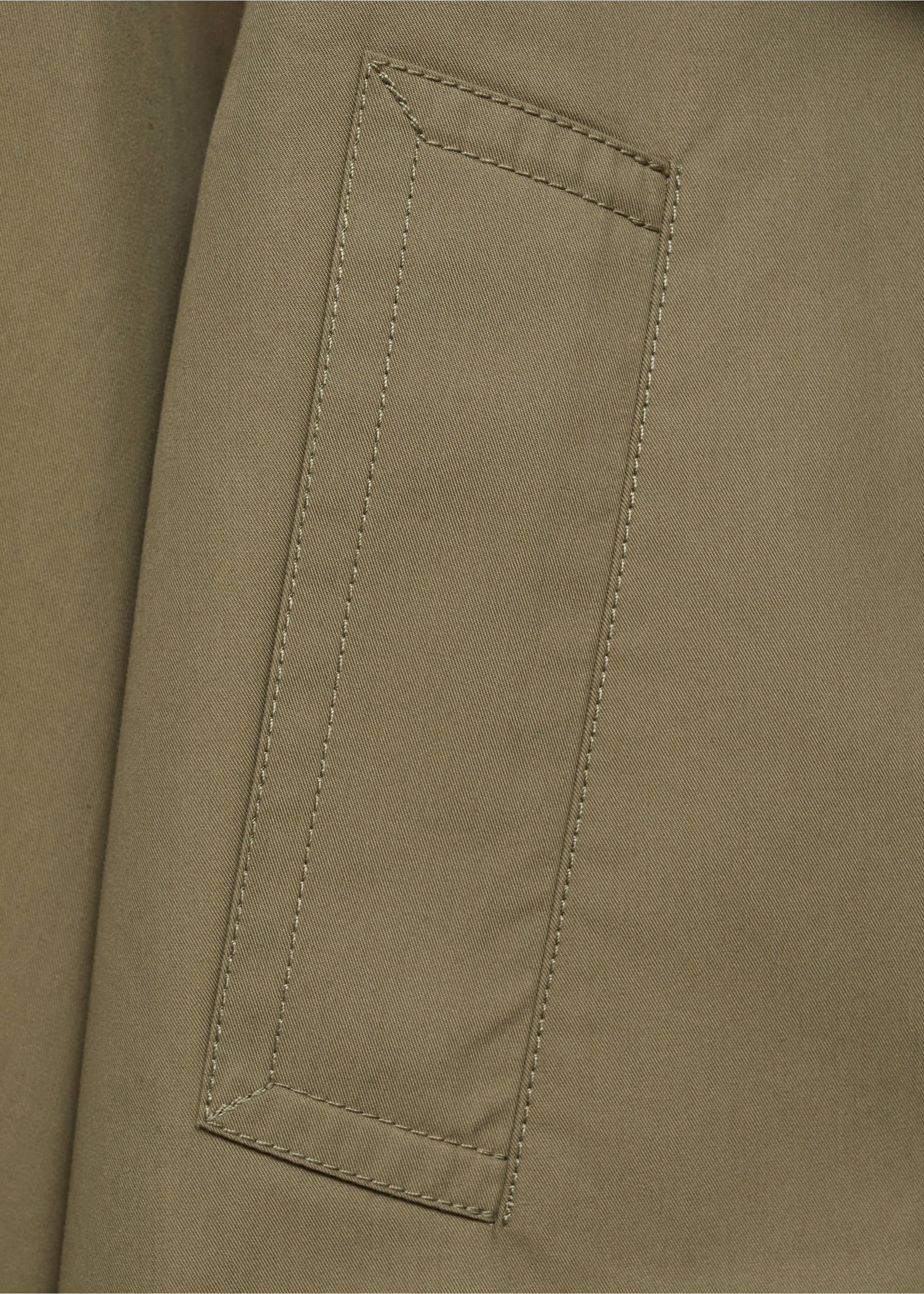 Double-breasted cropped trench coat - Details of the article 0, Khaki. Ref: 87055735-00.