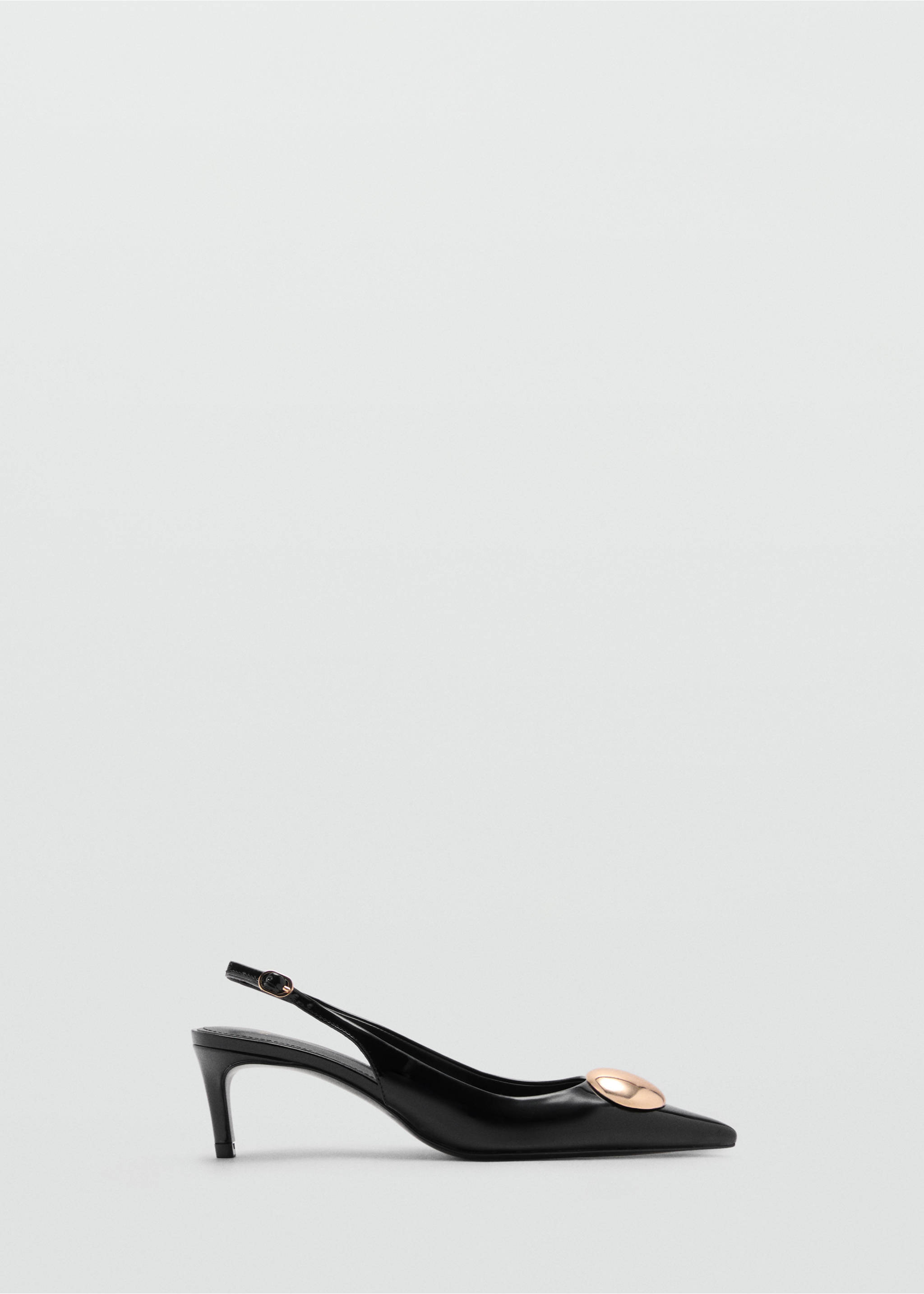 Chaussure talon kitten heel avec décoration métallique - Article sans modèle, Noir. Ref: 87055736-00.