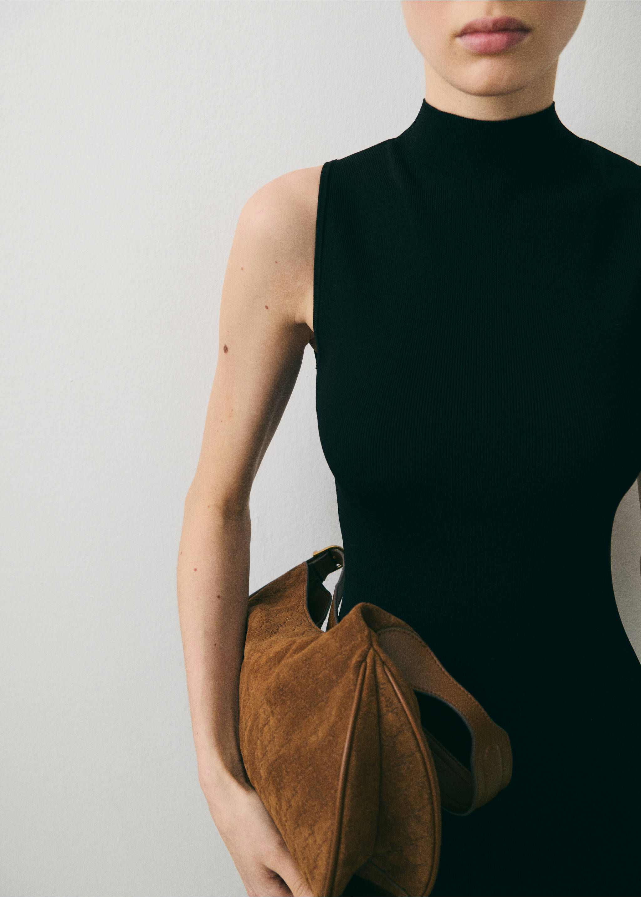 Bolso hombro serraje estampado logo - Plano general, Cuero. Ref: 87055739-00.