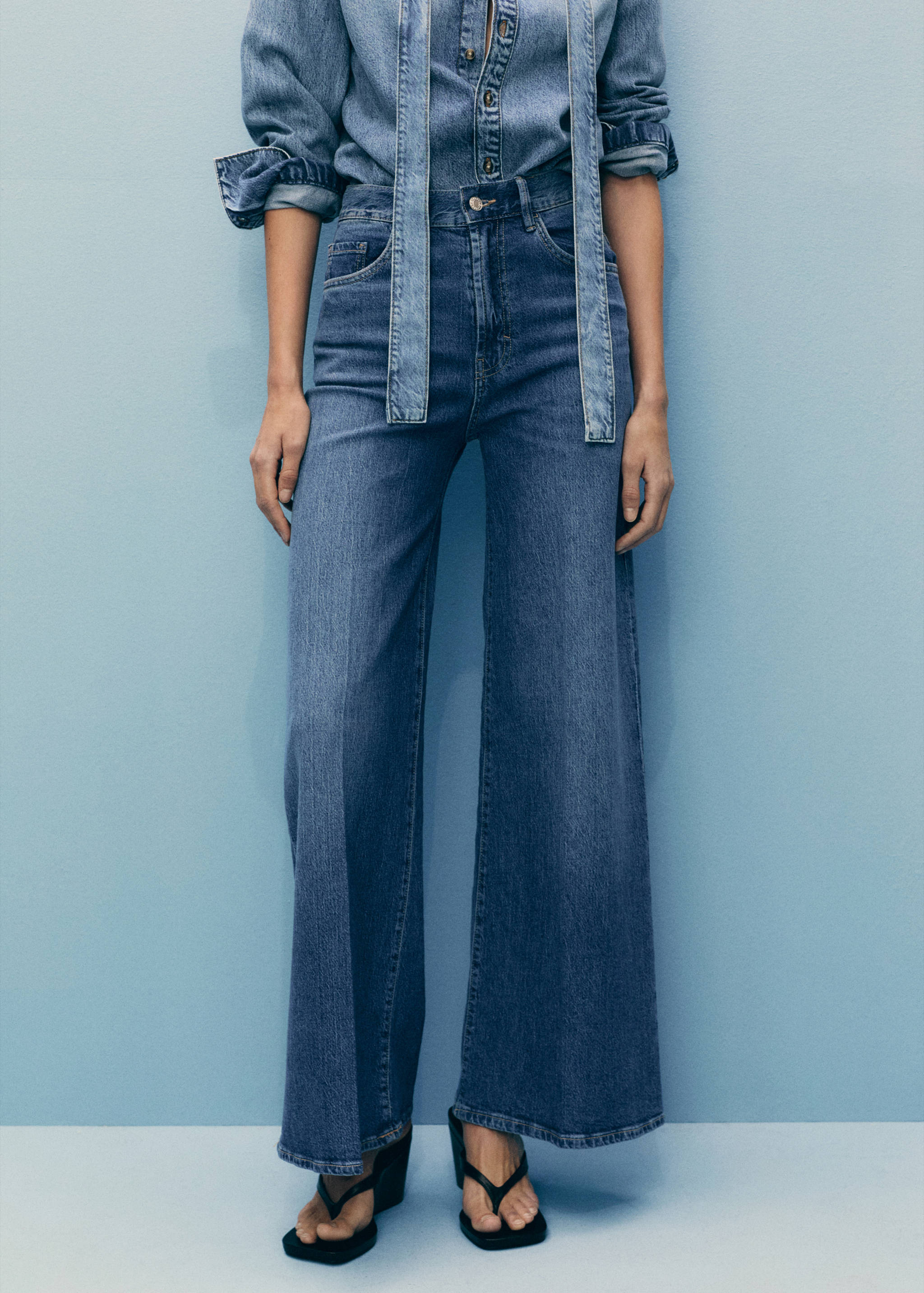 High-waisted wideleg jeans - Medium plane