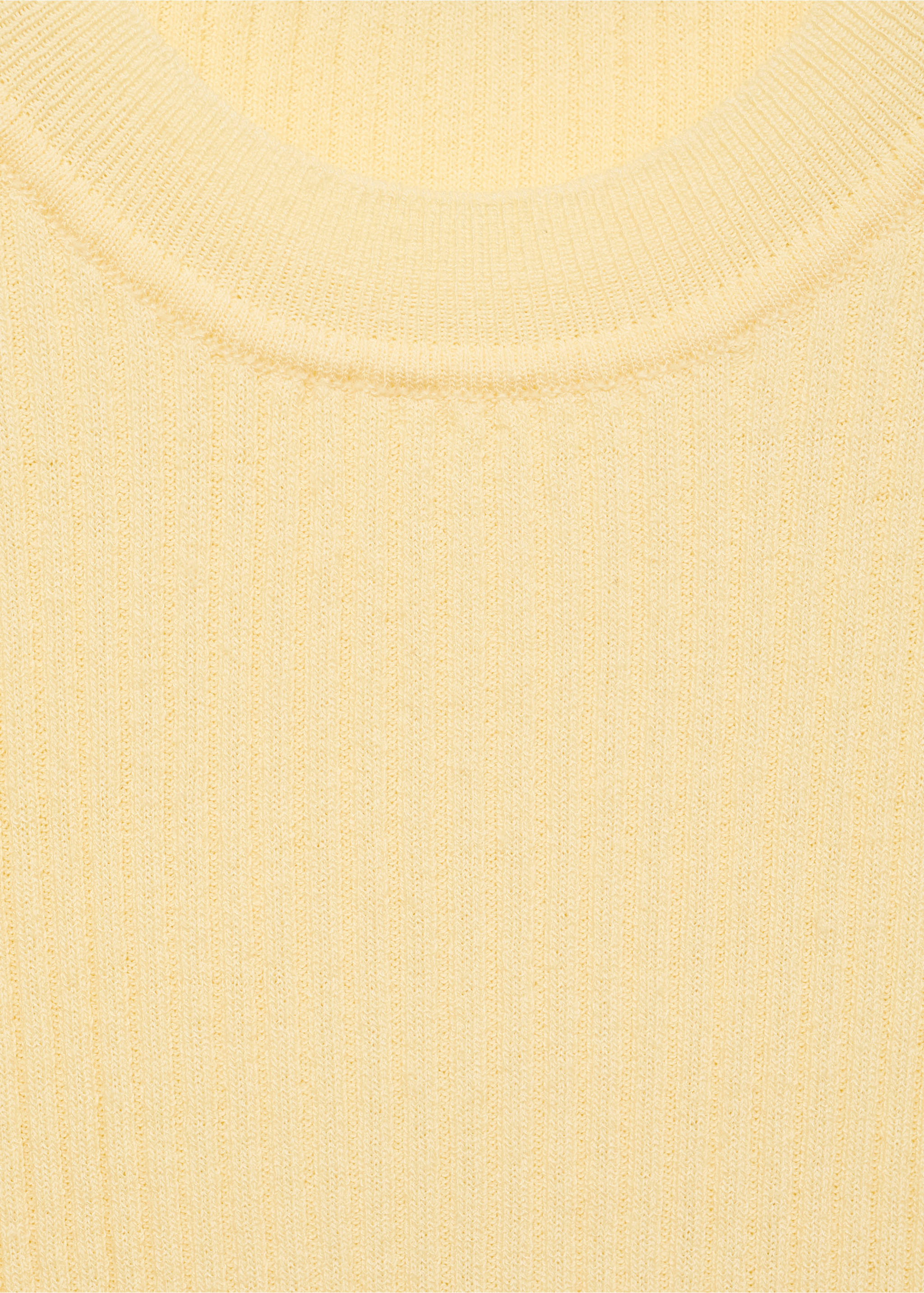 Ribbed knit top - Details of the article 8, Pastel Yellow. Ref: 87055746-00.