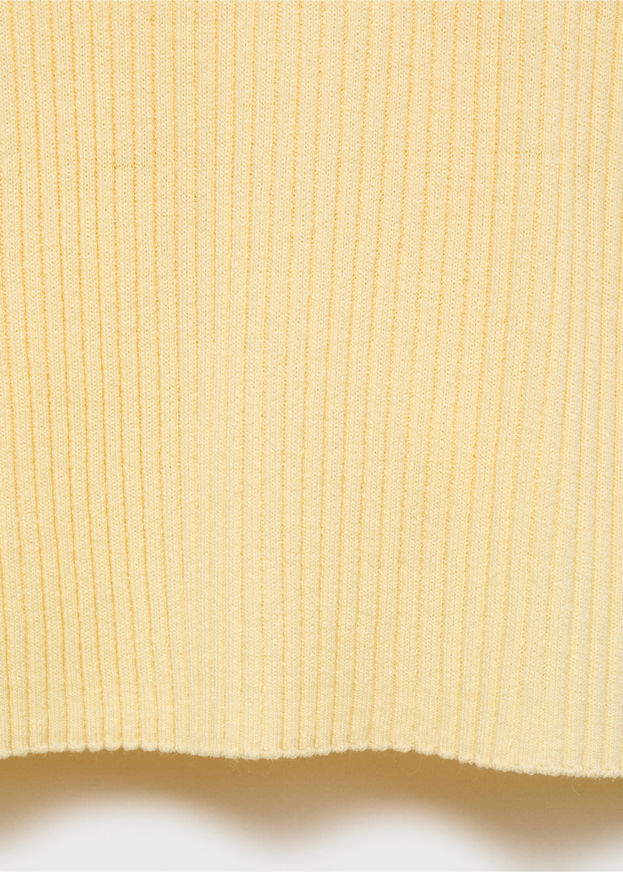 Ribbed knit top - Details of the article 0, Pastel Yellow. Ref: 87055746-00.