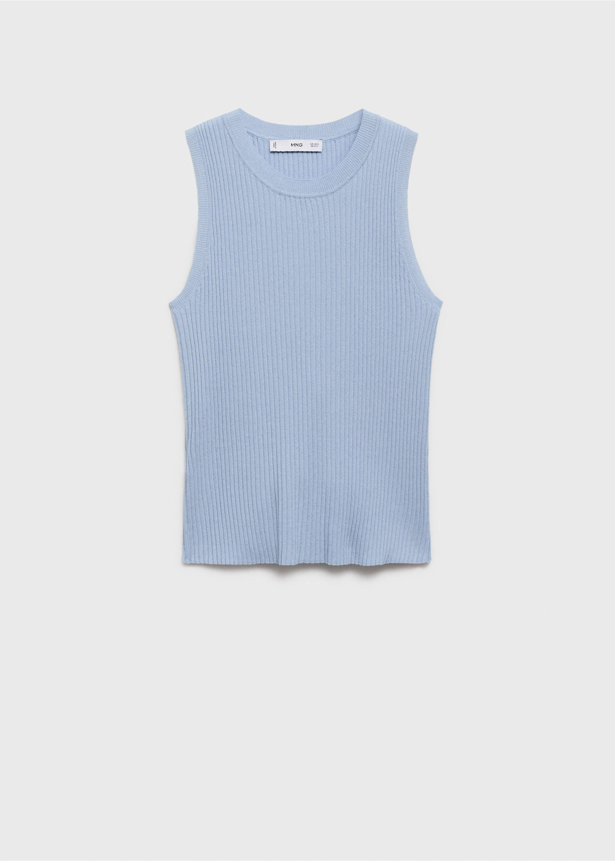 Ribbed knit top - Article without model, Sky Blue. Ref: 87055746-00.