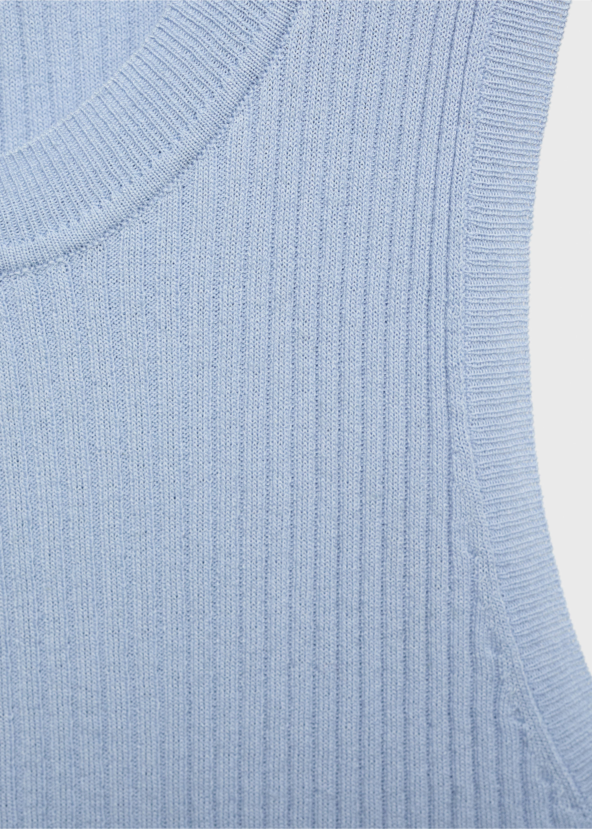 Ribbed knit top - Details of the article 8, Sky Blue. Ref: 87055746-00.