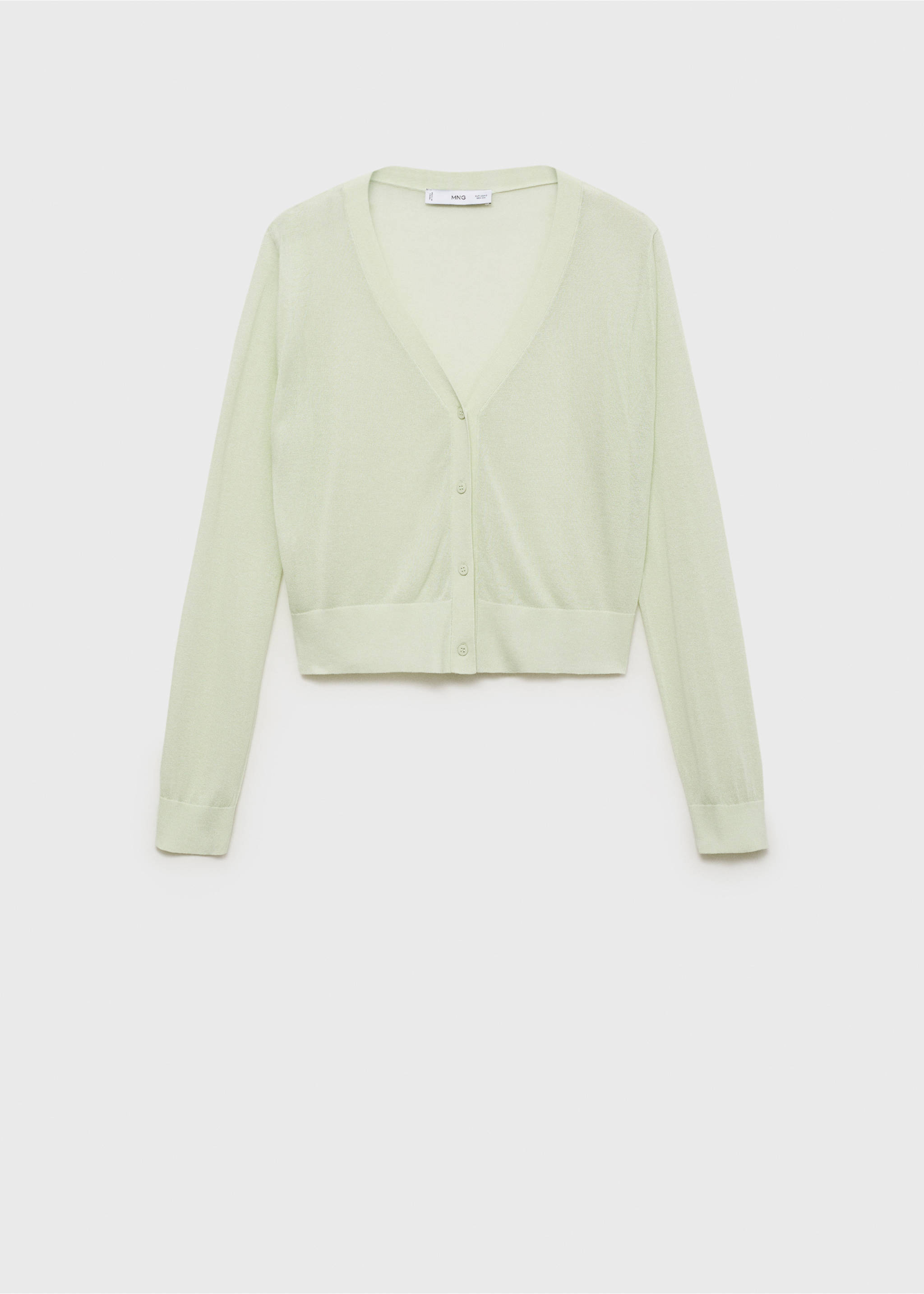 Cardigan crop maille semi-transparent - Article sans modèle, Vert d´eau. Ref: 87055747-00.