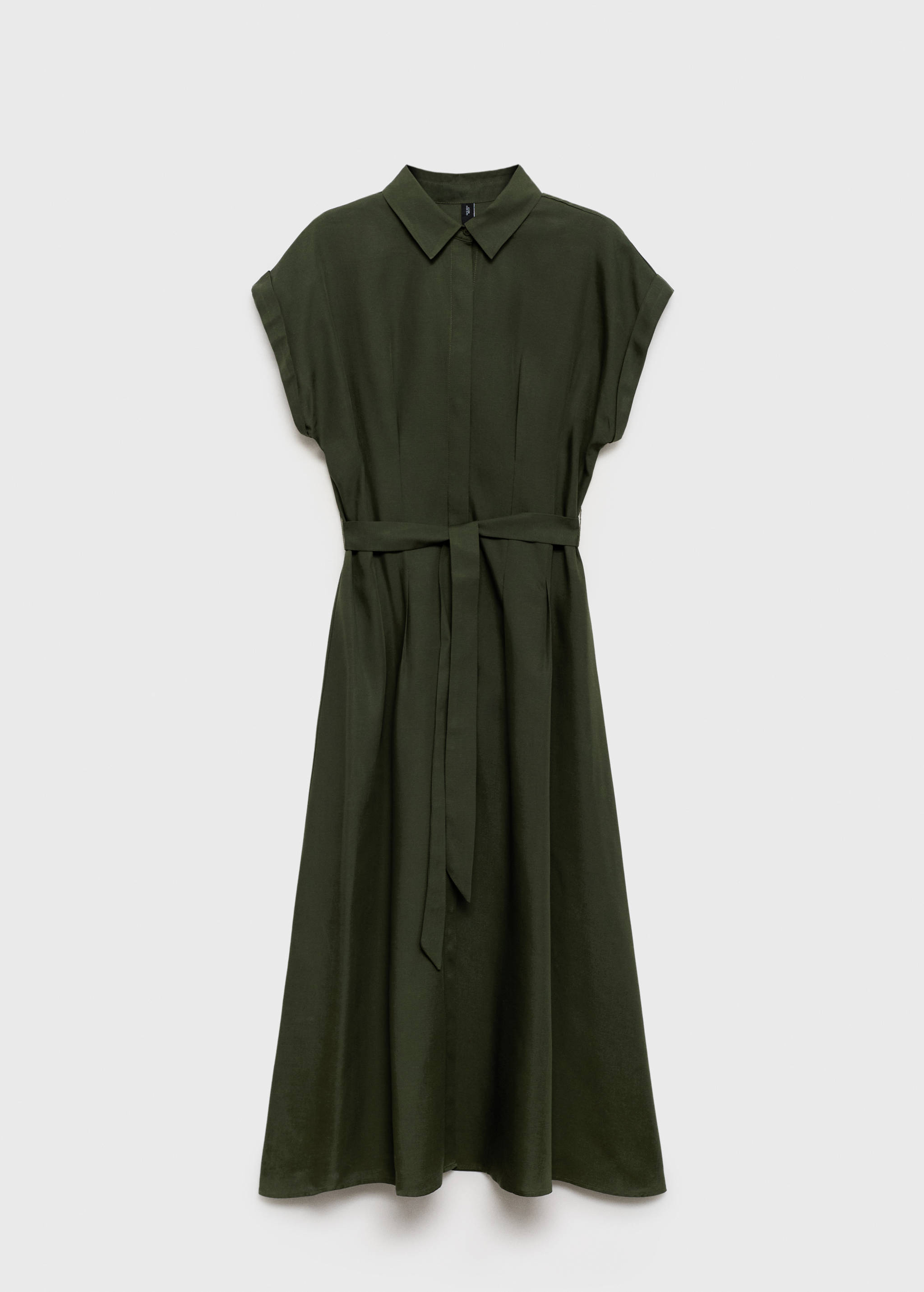 Linen and lyocell-blend shirt dress with belt - Article without model