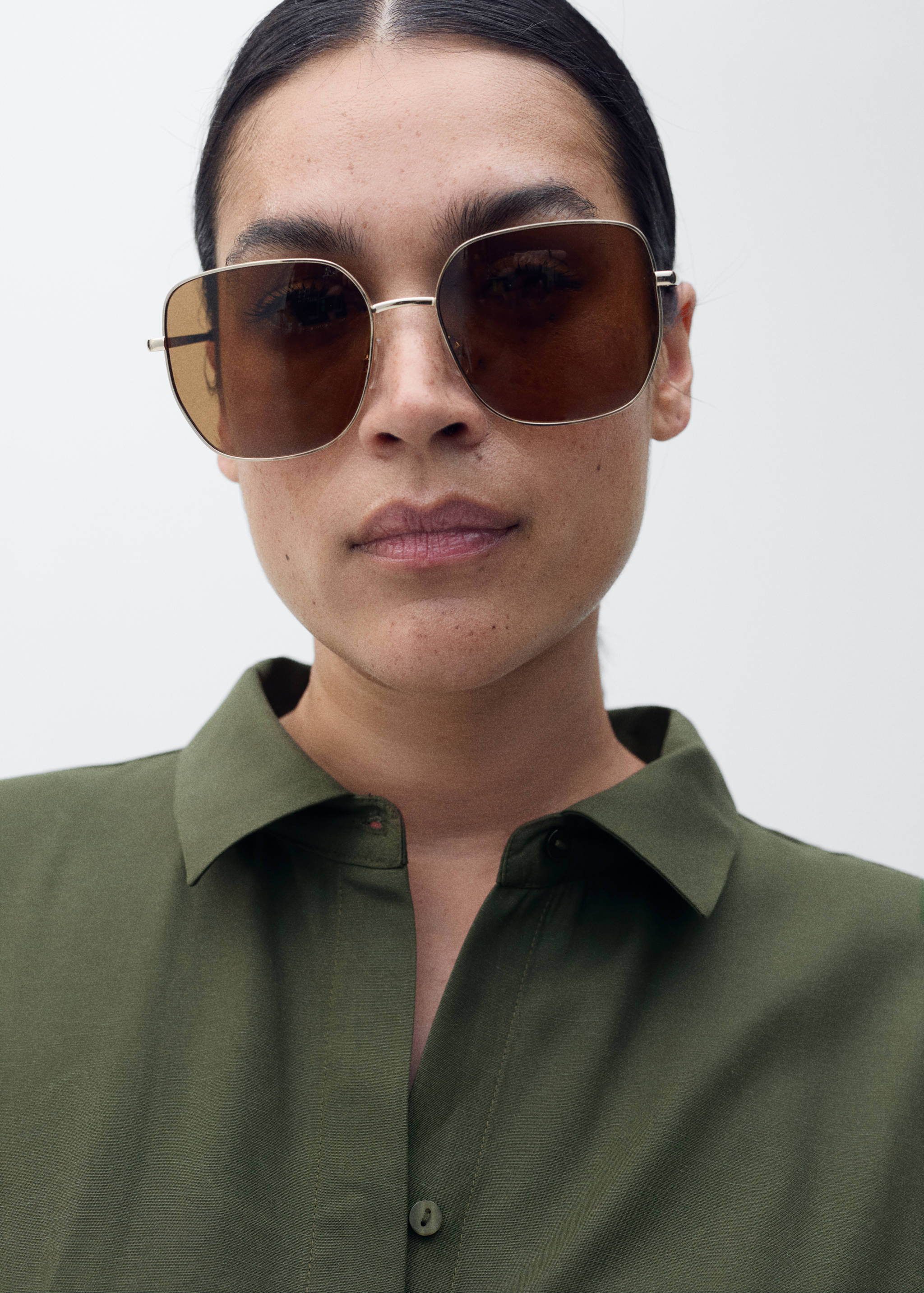 Linen and lyocell-blend shirt dress with belt - Details of the article 4