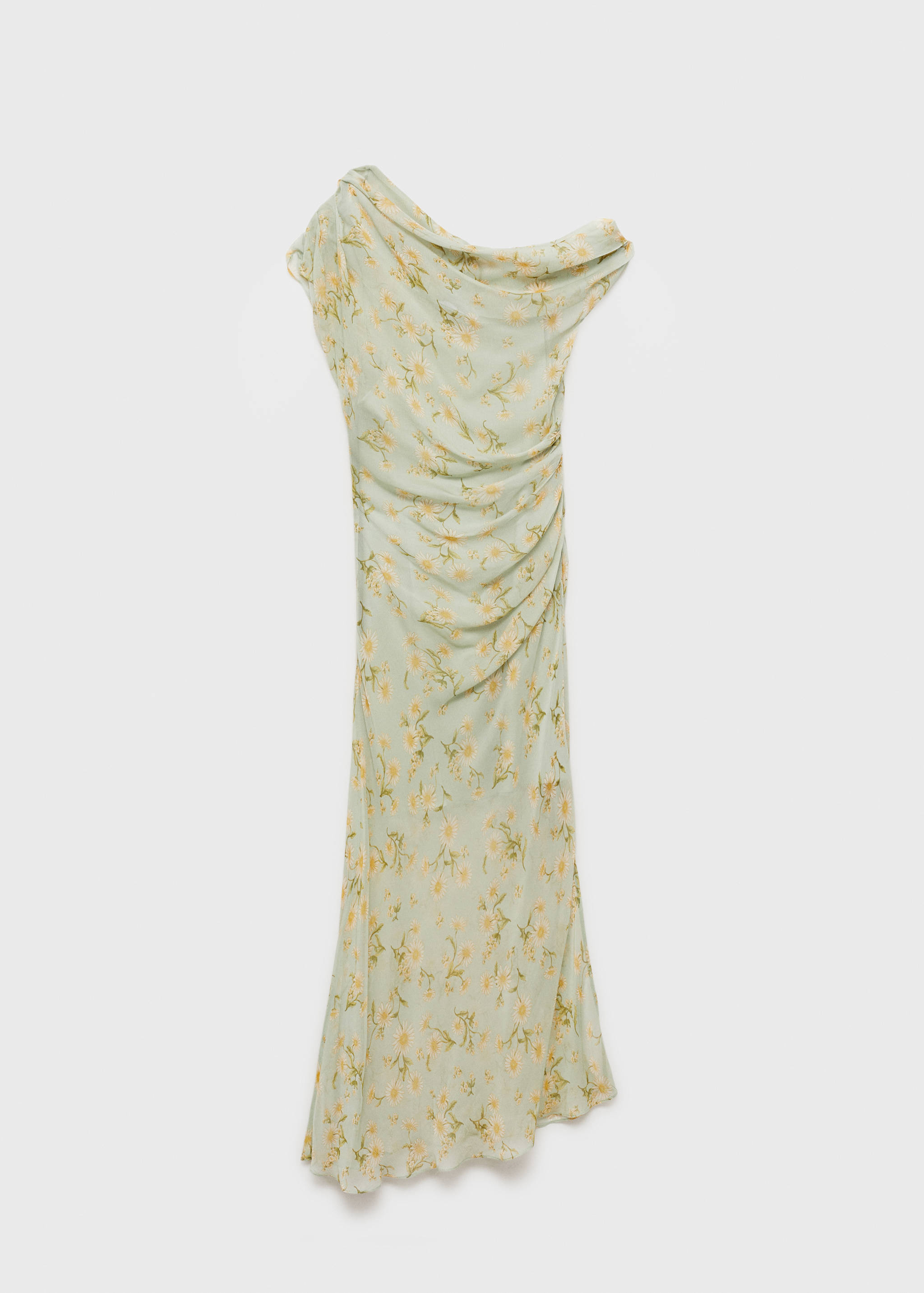 Vestido semitransparente drapeado flores - Artículo sin modelo