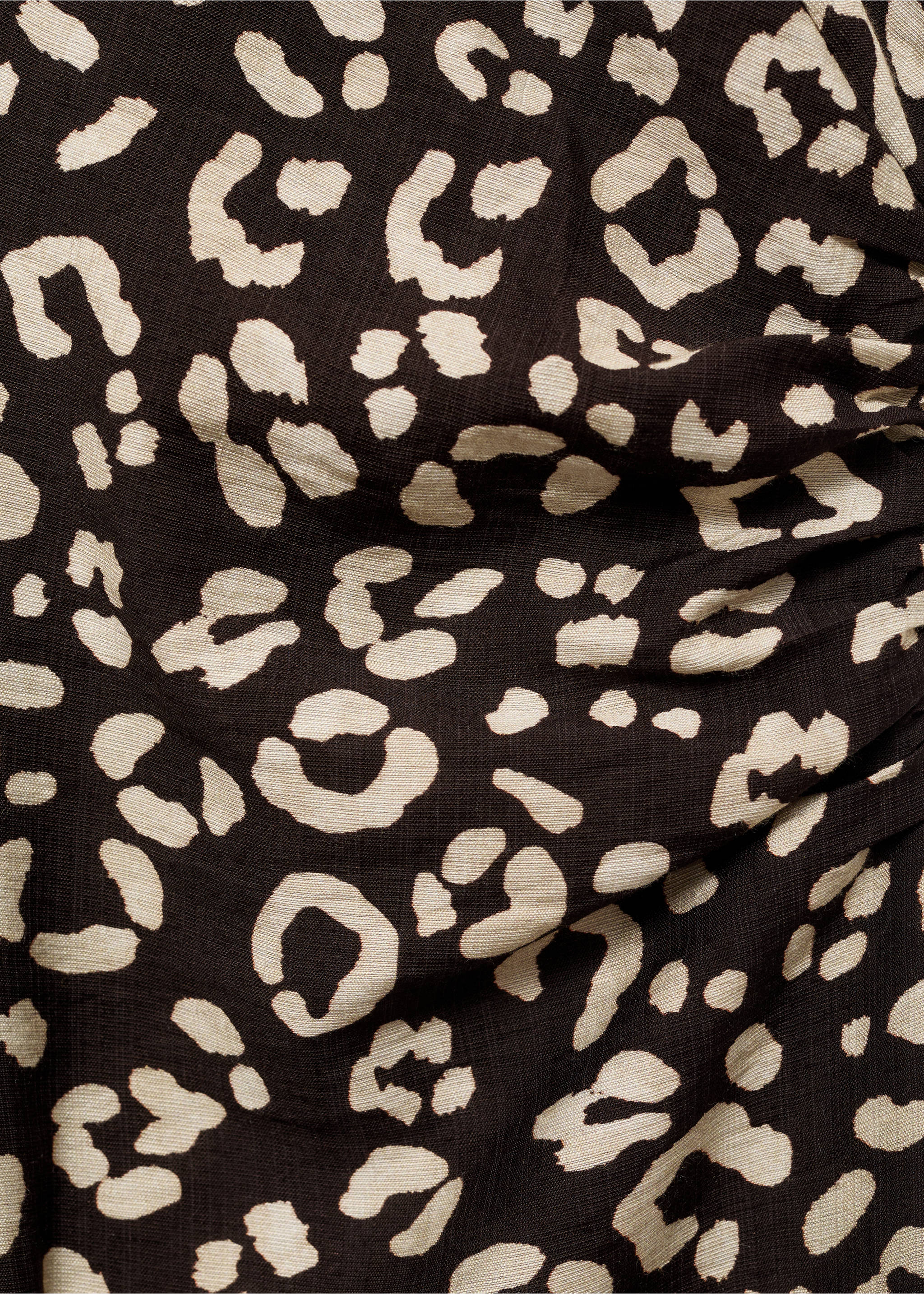 Animal-print dress with frayed edges - Details of the article 8, Black. Ref: 87055752-00.