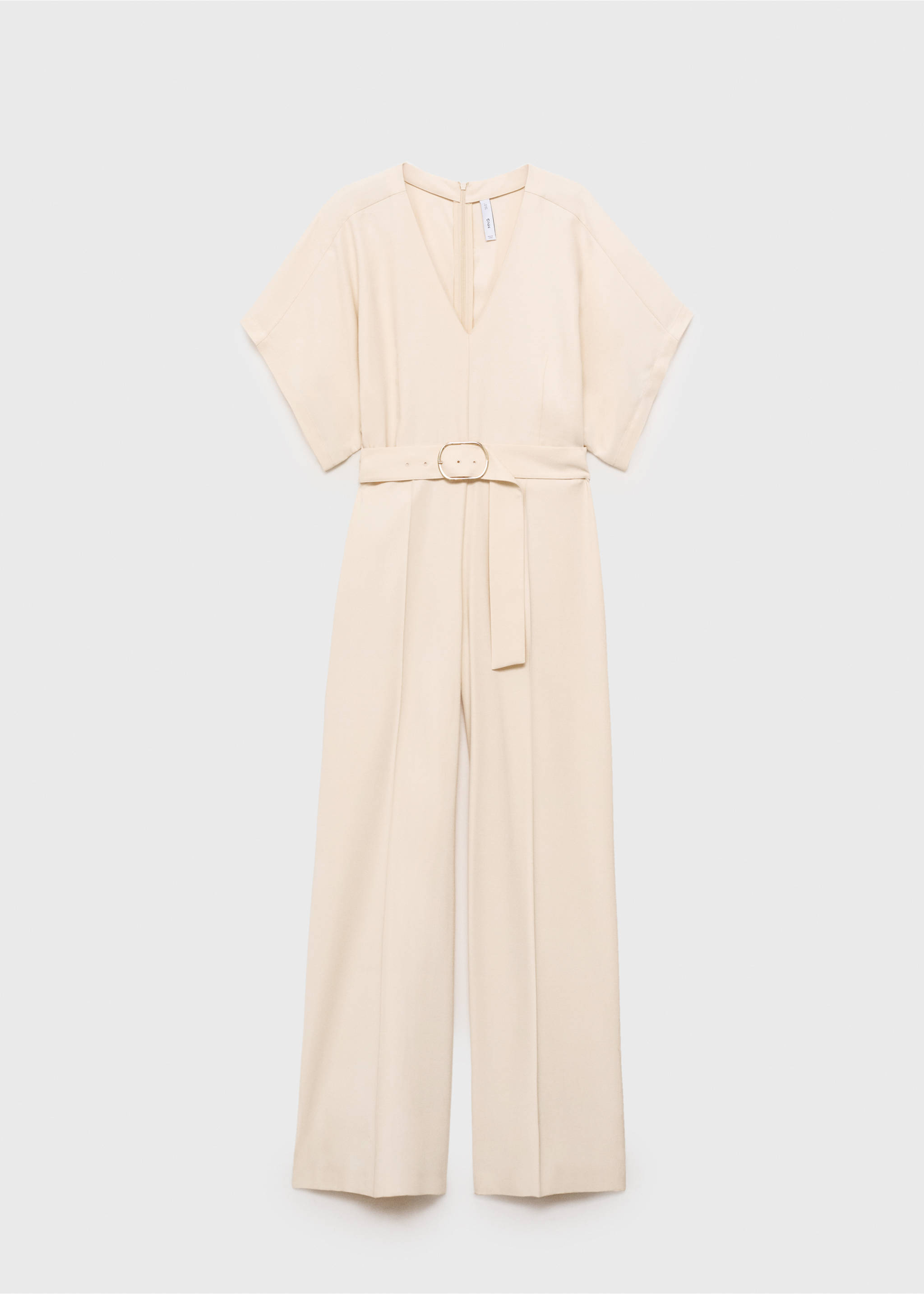 Long jumpsuit with belt and buckle - Article without model, Ecru. Ref: 87055754-00.