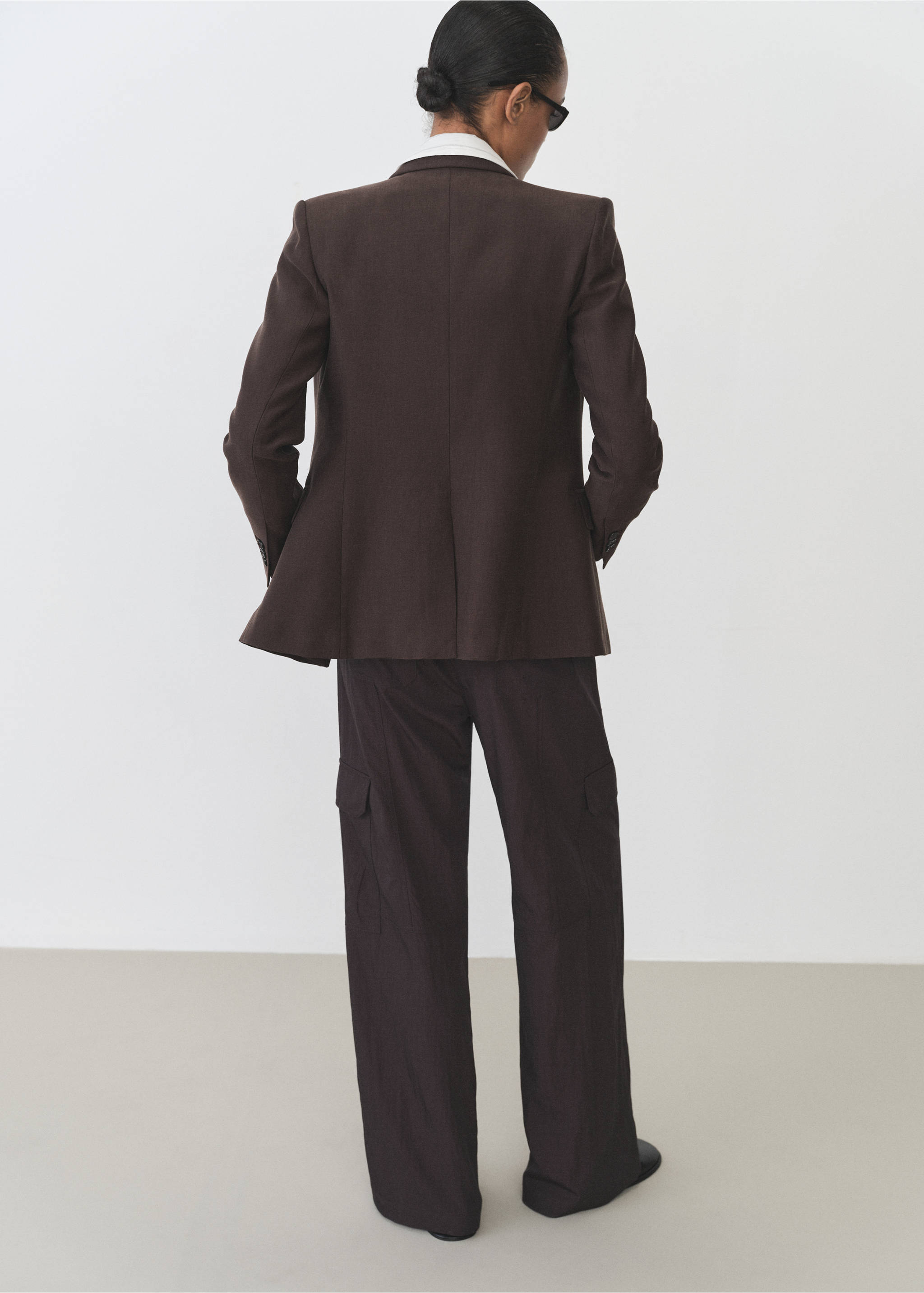 Soft cargo trousers - Reverse of the article, Charcoal. Ref: 87055756-00.