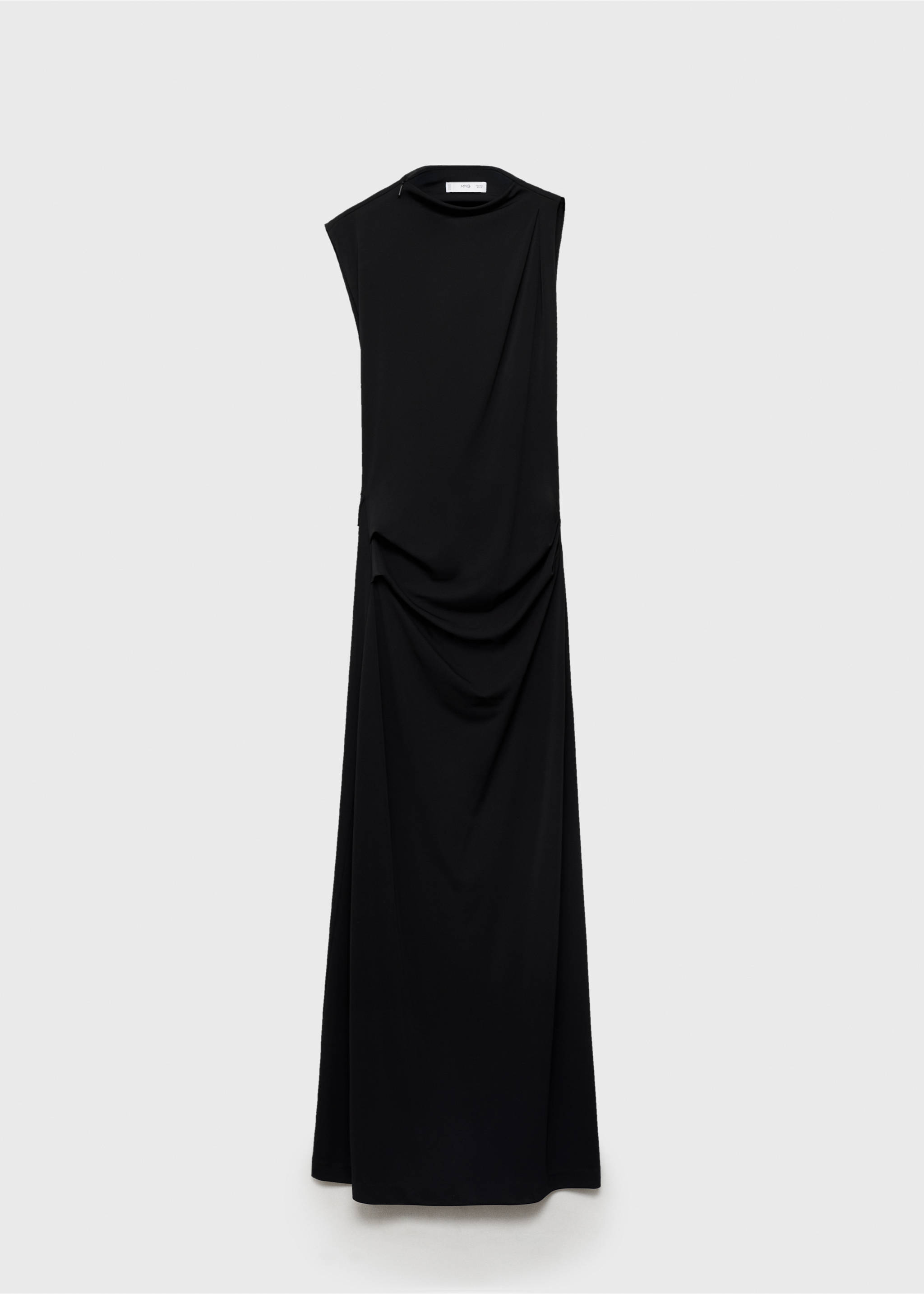 Draped dress with side-slit - Article without model, Black. Ref: 87055758-00.