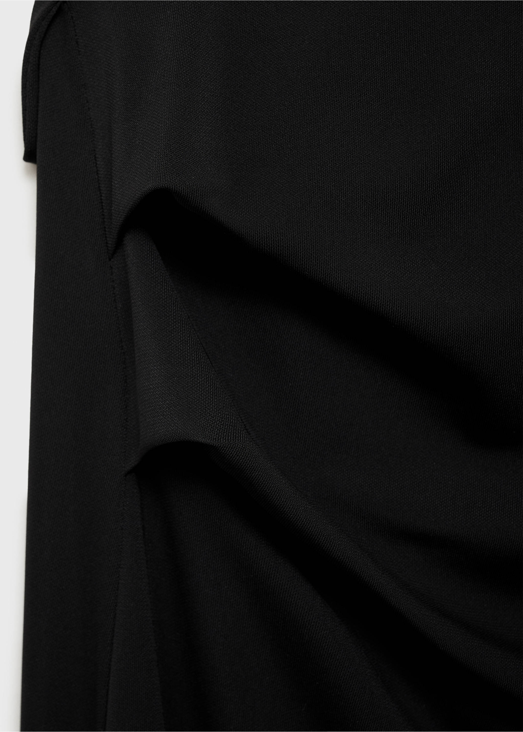 Draped dress with side-slit - Details of the article 0, Black. Ref: 87055758-00.