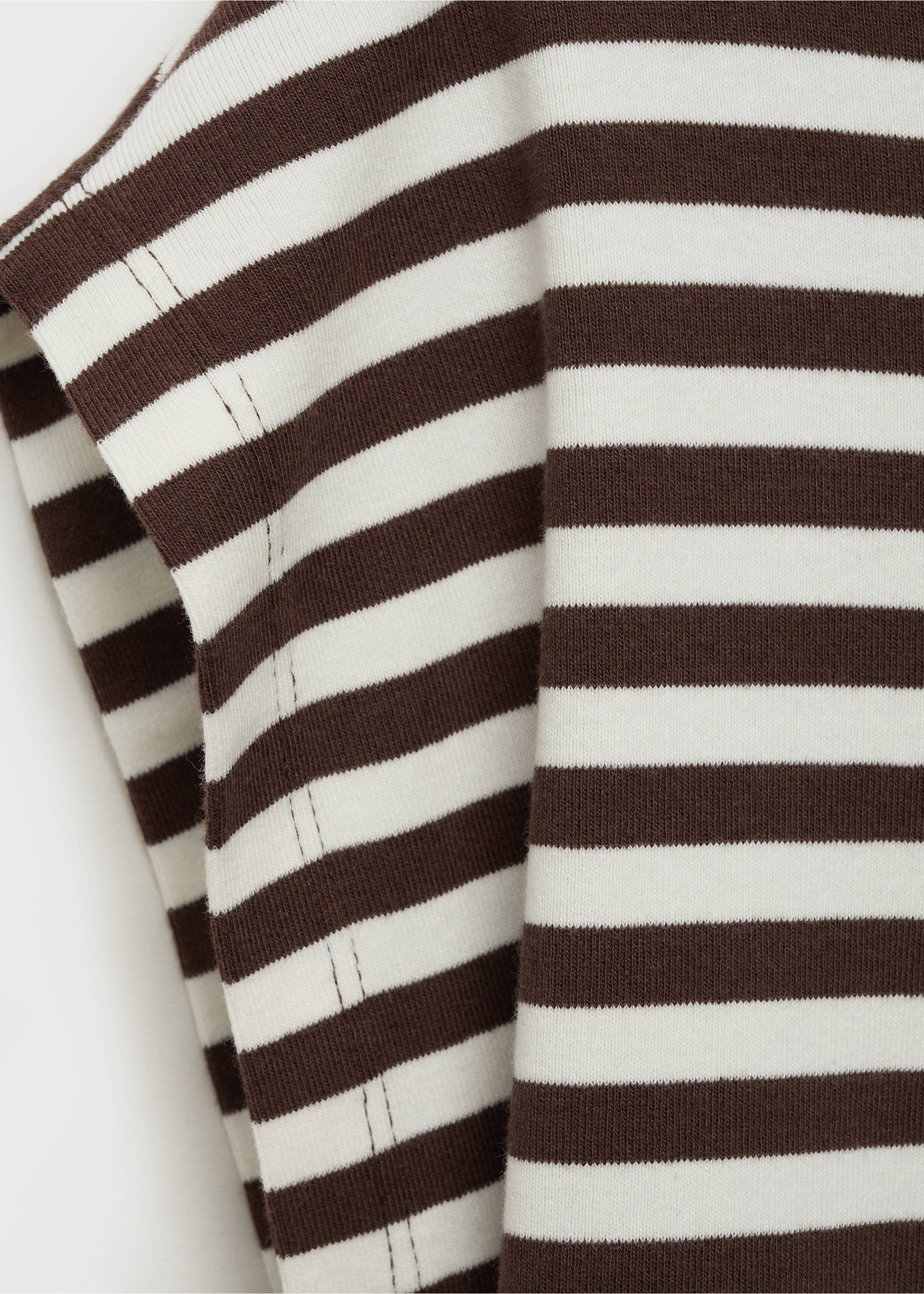 Striped short-sleeved t-shirt - Details of the article 0, Brown. Ref: 87055759-00.