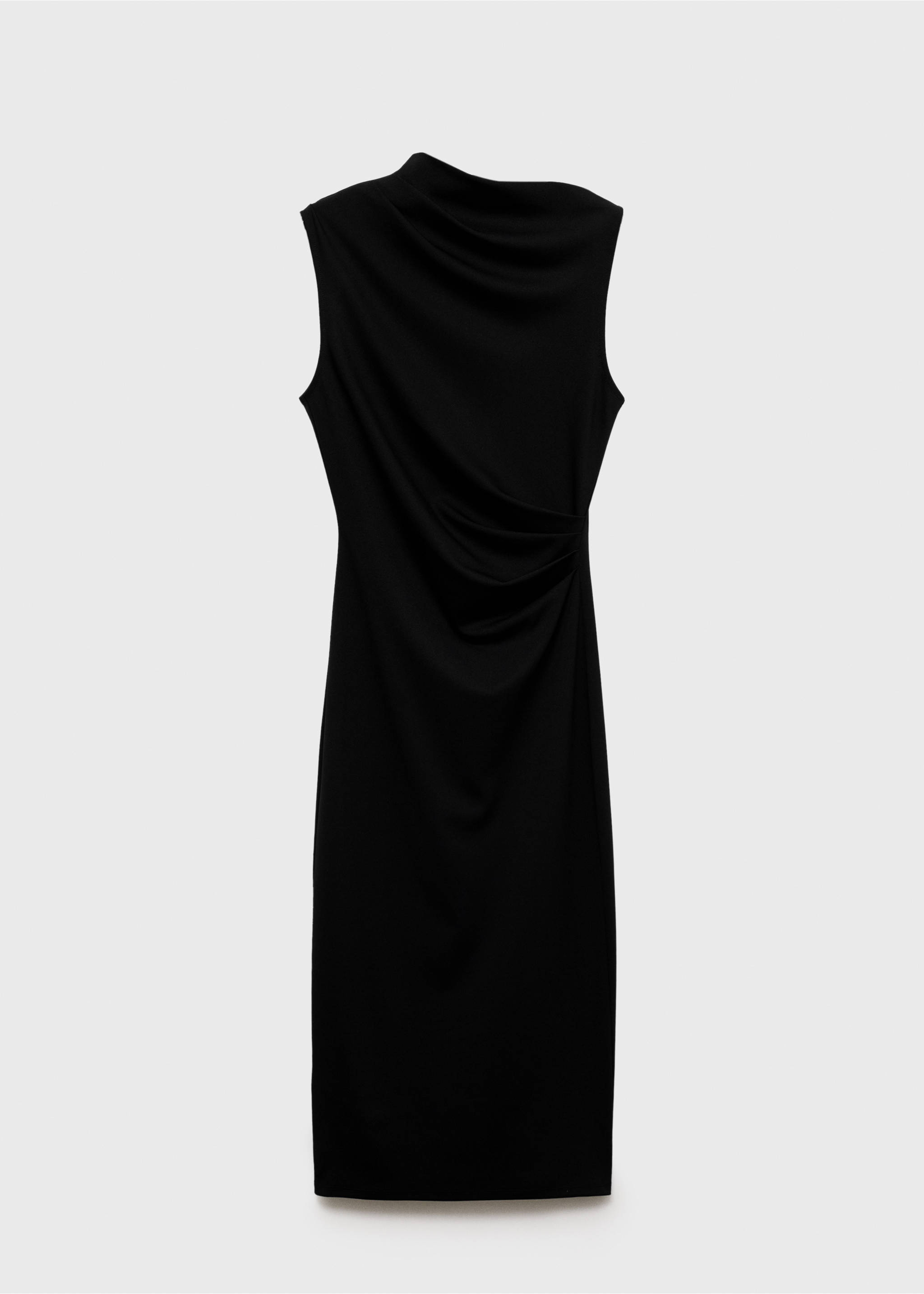 Draped midi-dress - Article without model, Black. Ref: 87055764-00.