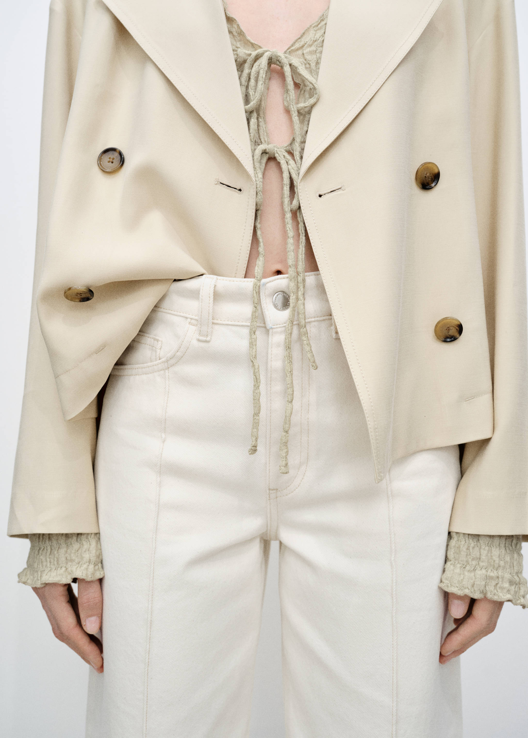 Jeans wide leg crop costuras - Detalle del artículo 6