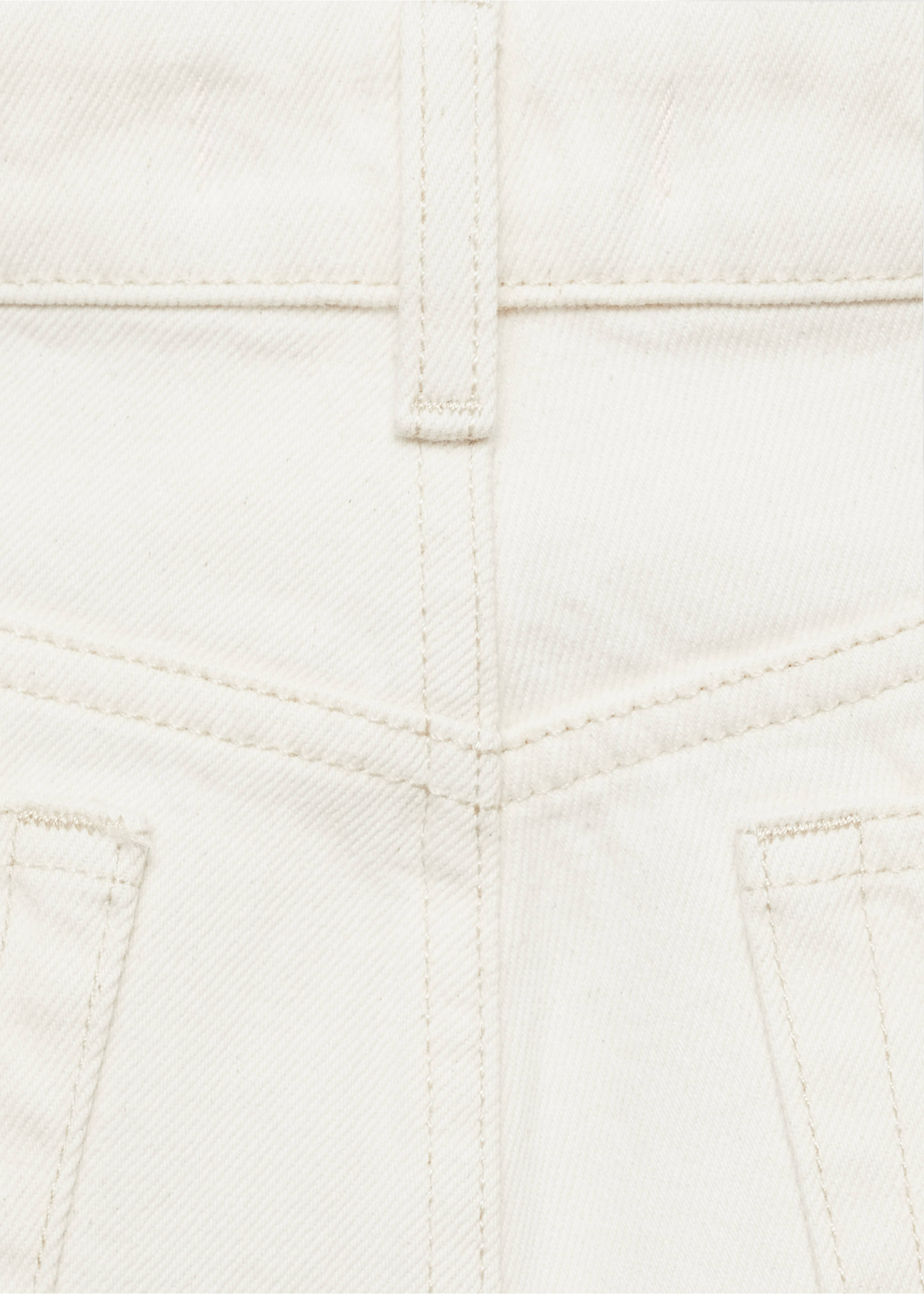 Τζιν wideleg κροπ και με ραφές - Λεπτομέρεια του προϊόντος 8, Εκρού. Ref: 87055768-00.