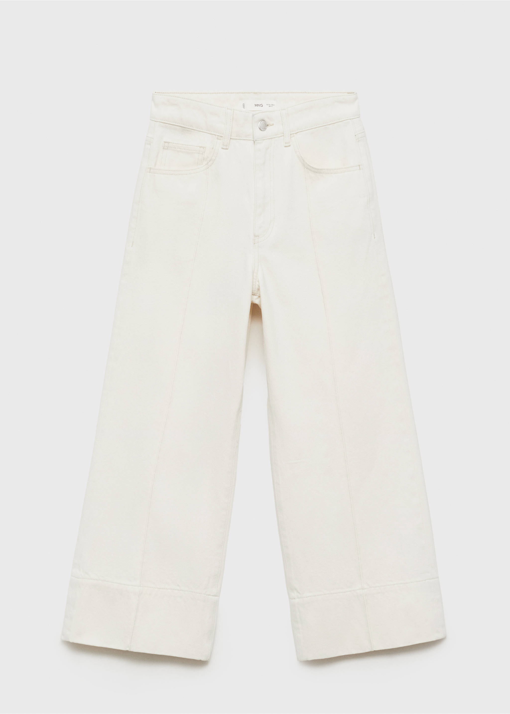 Jean wideleg crop coutures - Article sans modèle, Écru. Ref: 87055768-00.