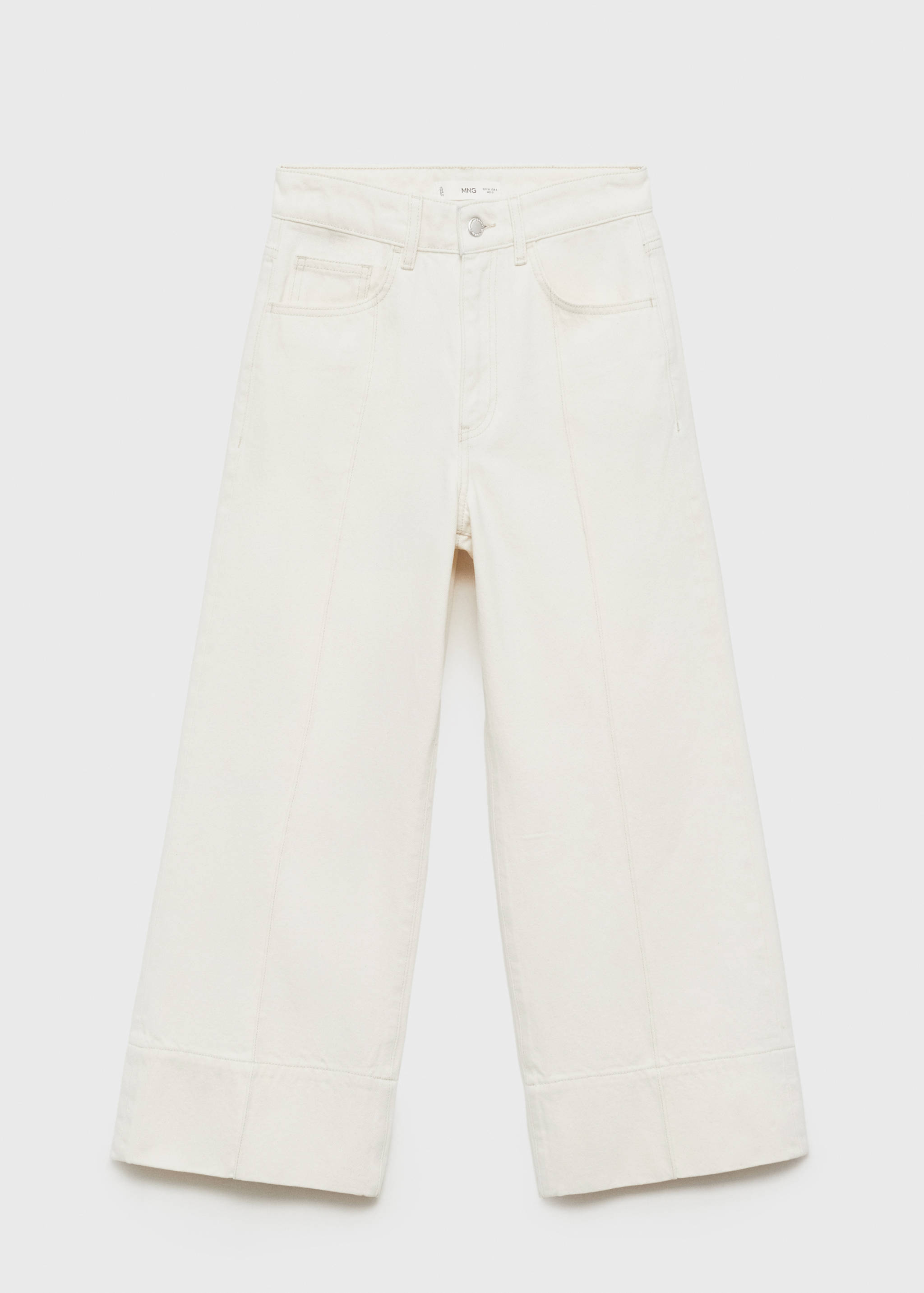 Croppade jeans wideleg med sömmar - Artikel utan modell