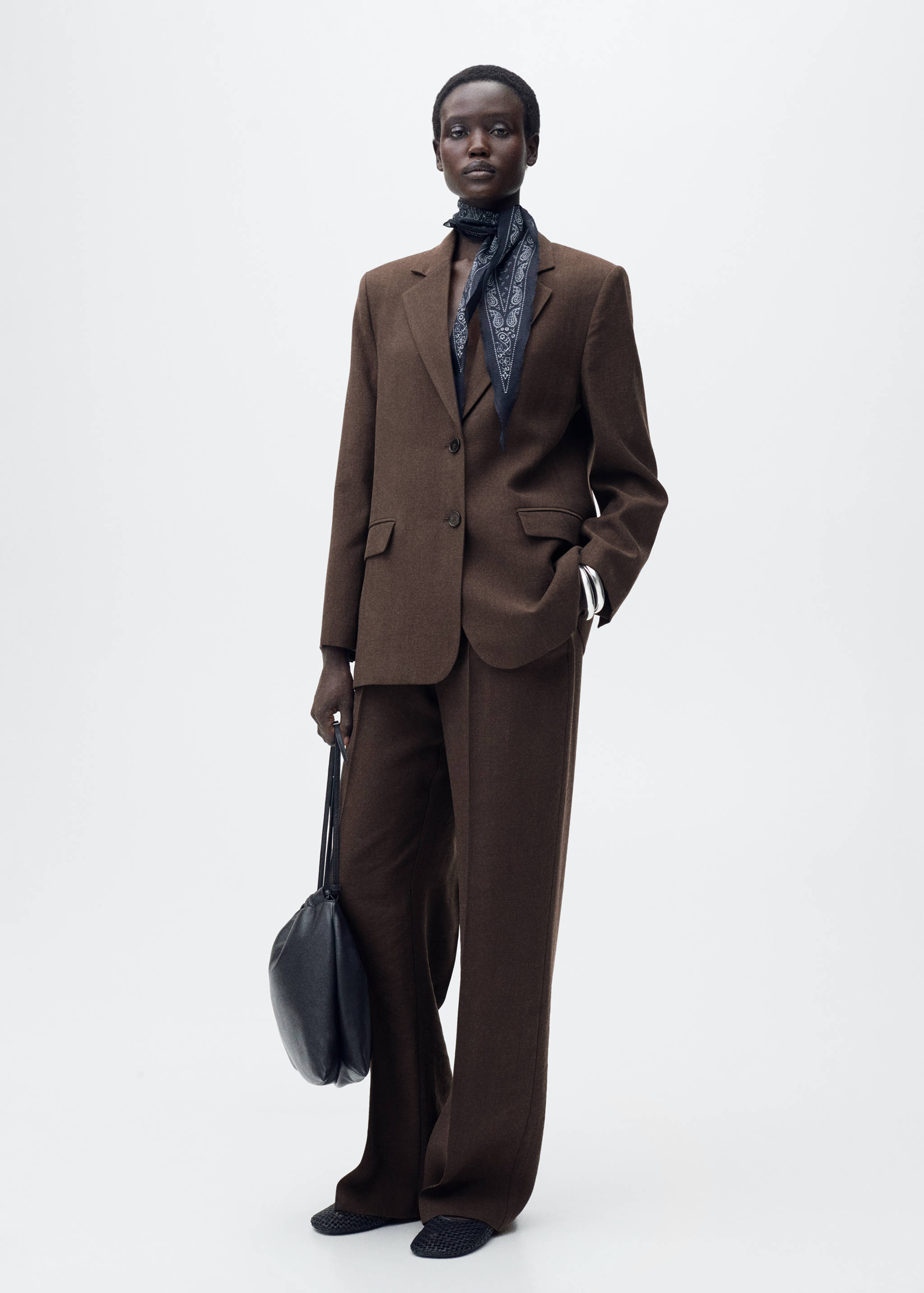 Blazer recta traje lyocell - Plano general