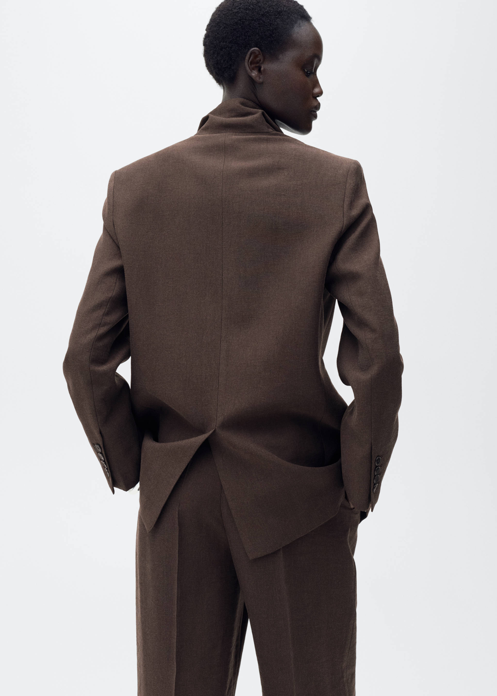 Blazer recta traje lyocell - Reverso del artículo