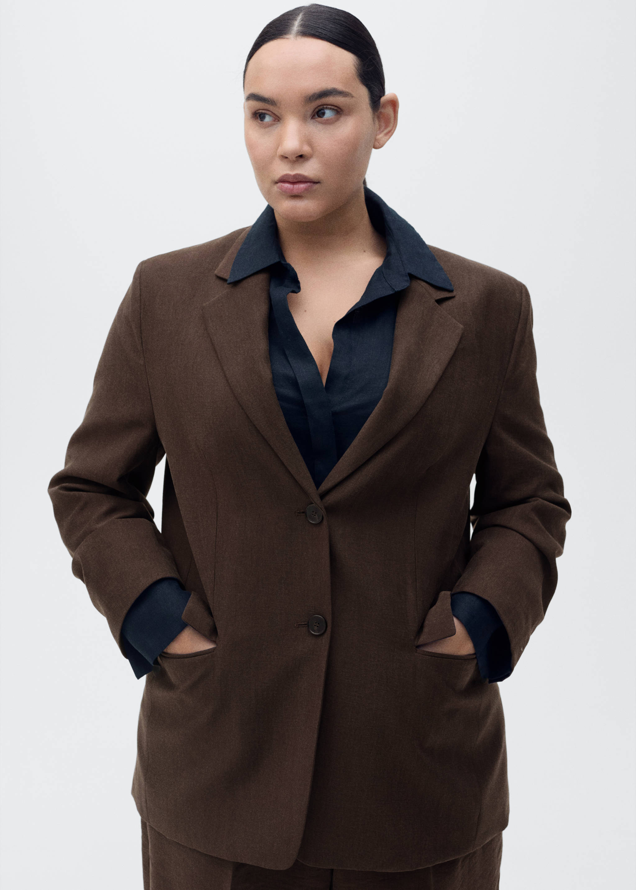Blazer recta traje lyocell - Detalle del artículo 5