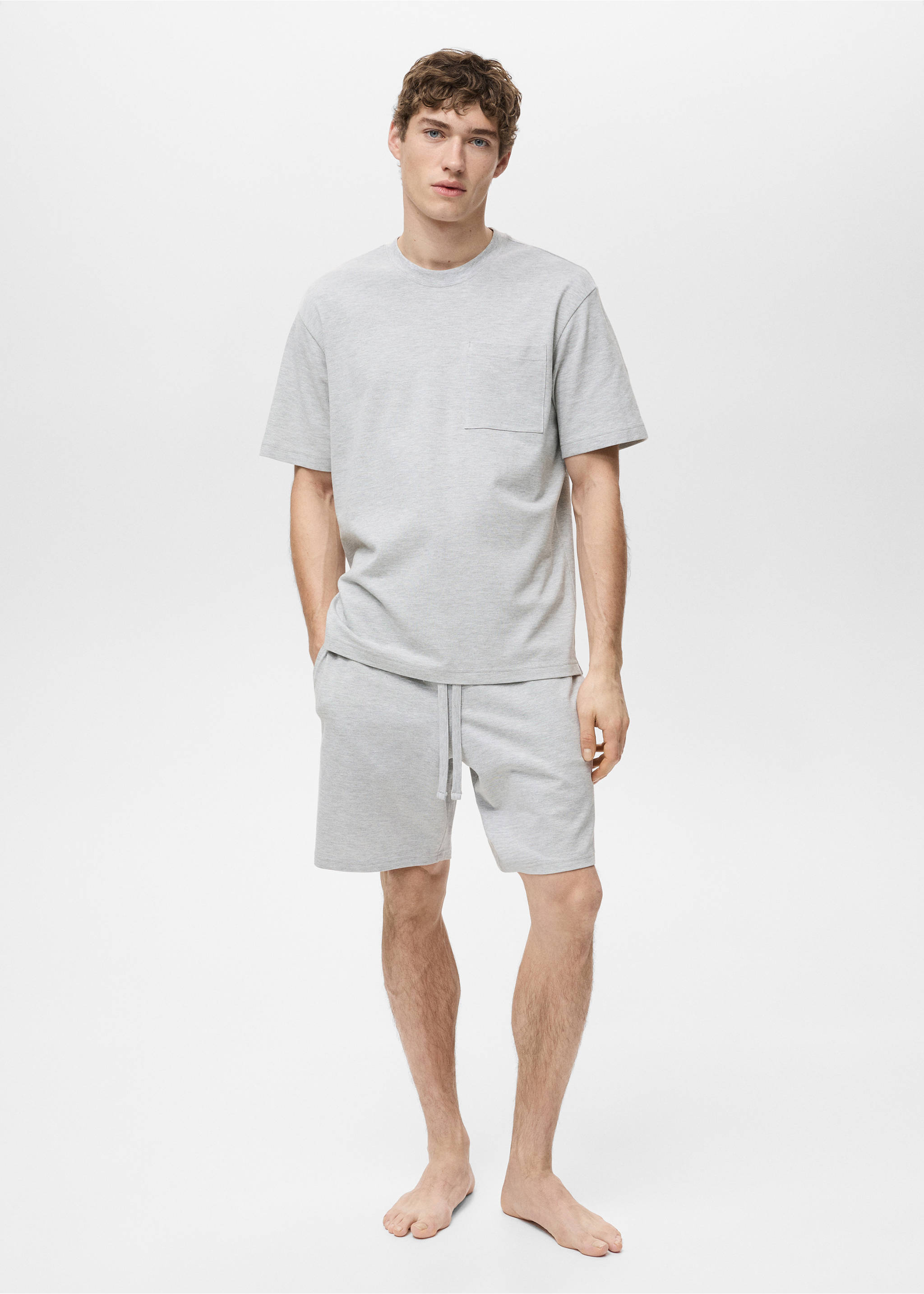 Cotton pyjama shorts pack - General plane, Grey. Ref: 87055916-00.