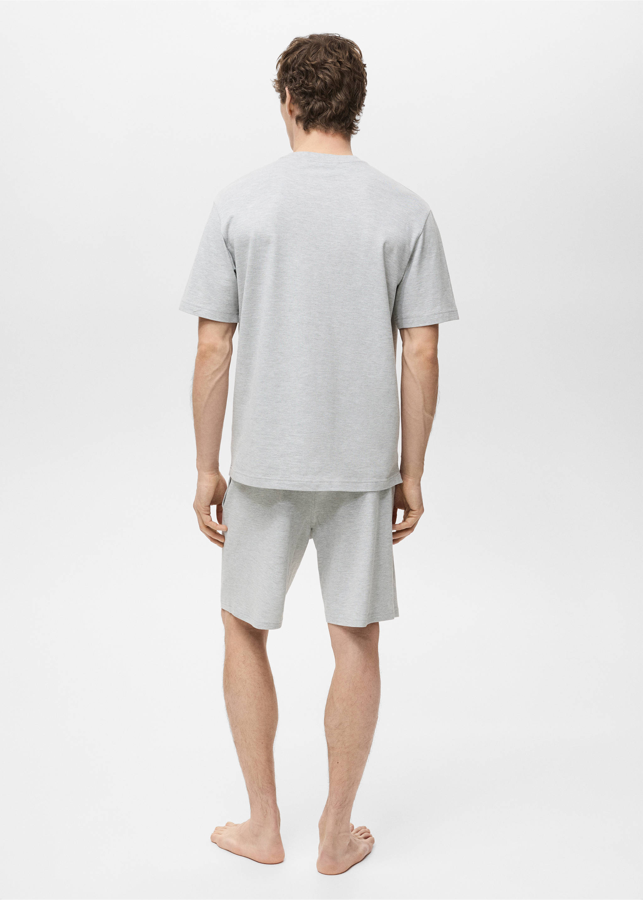 Cotton pyjama shorts pack - Reverse of the article, Grey. Ref: 87055916-00.