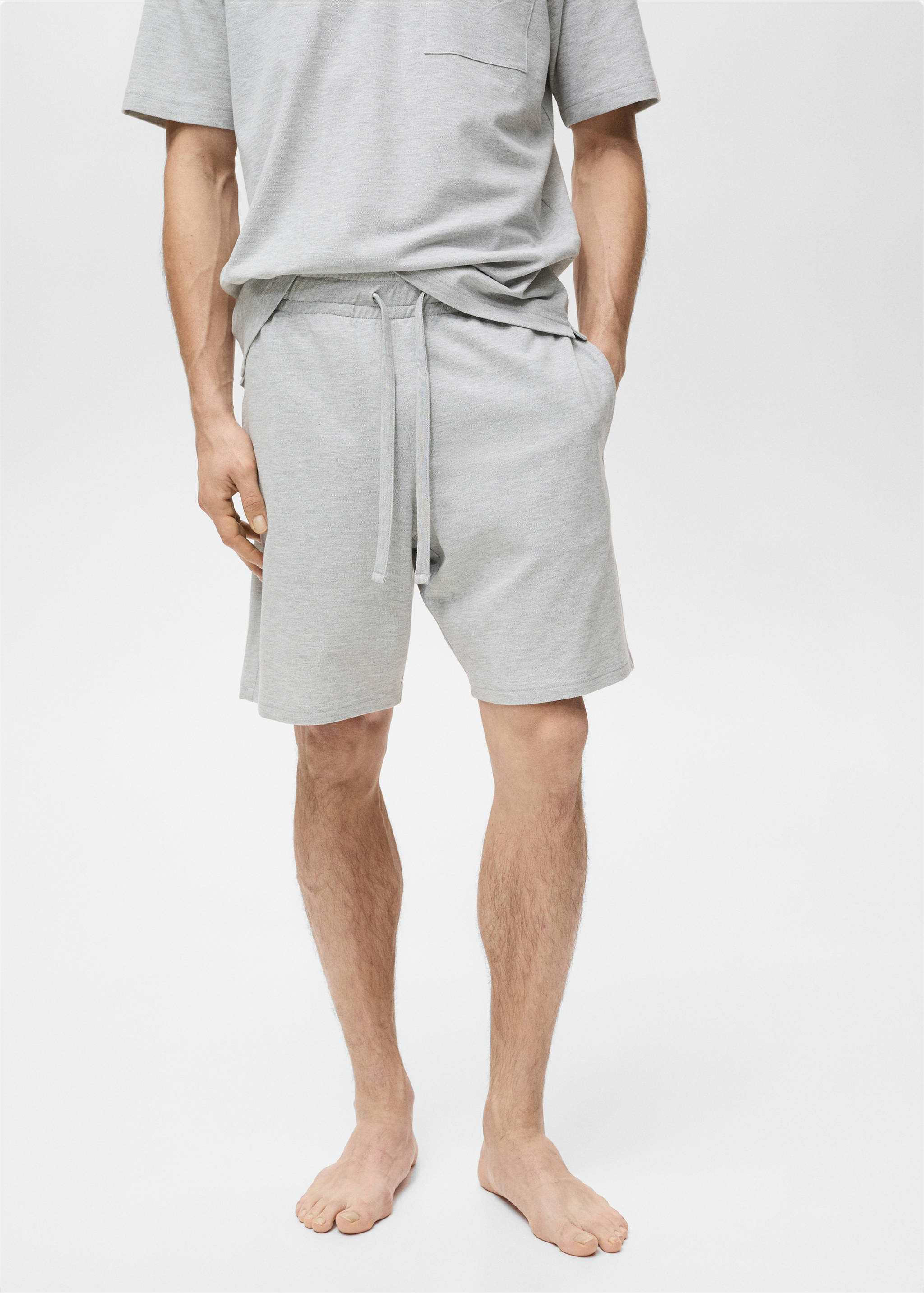 Cotton pyjama shorts pack - Details of the article 3, Grey. Ref: 87055916-00.