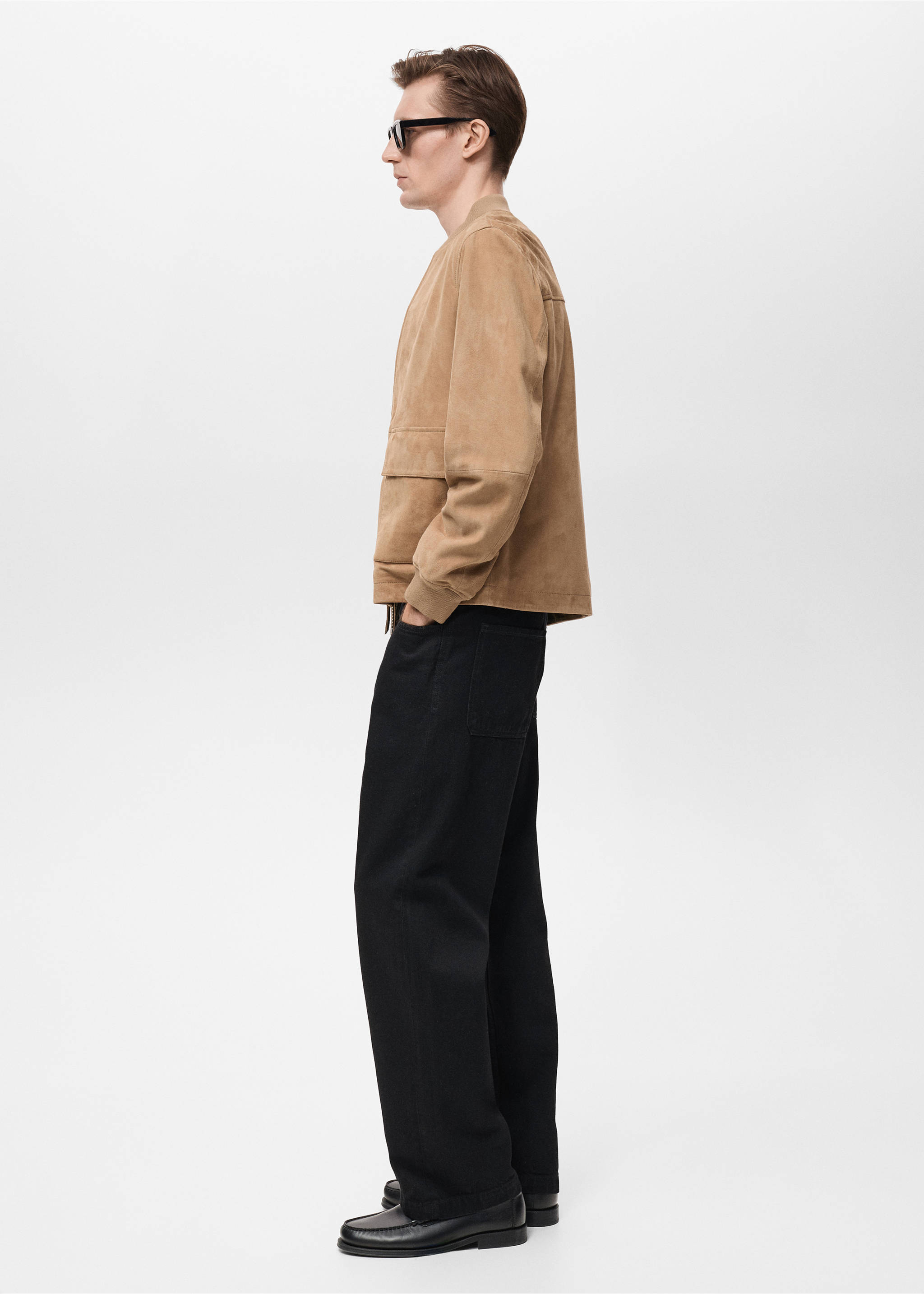 Blouson bomber cuir daim - Détail de l'article 2, Beige. Ref: 87055917-00.