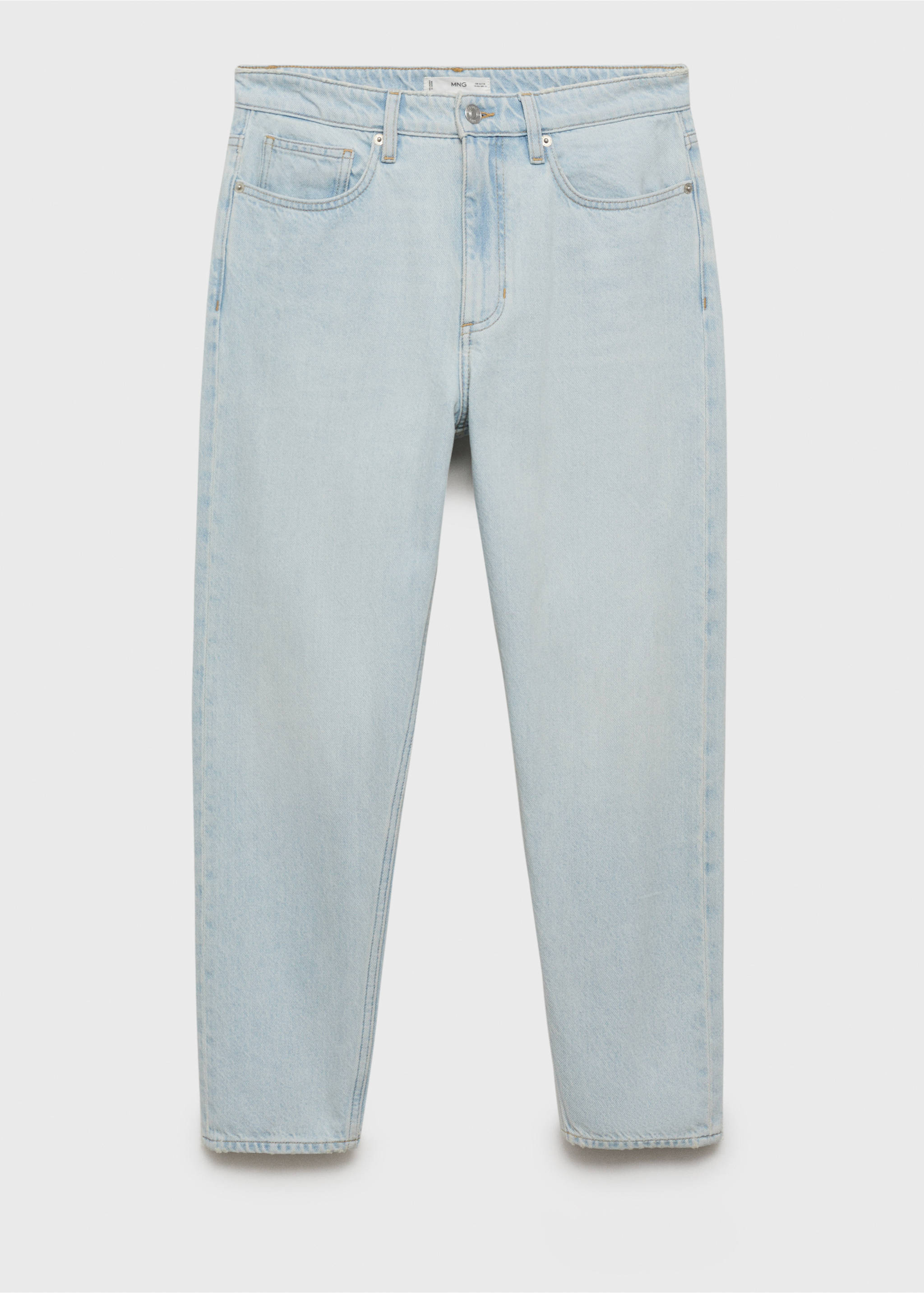Cropped carrot-fit jeans - Article without model, Bleach Blue. Ref: 87055921-00.