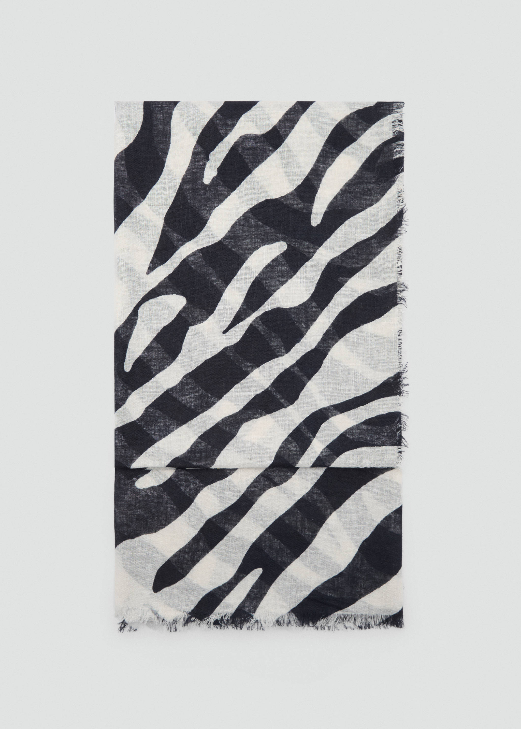 Zebra-print linen-blend scarf - Article without model
